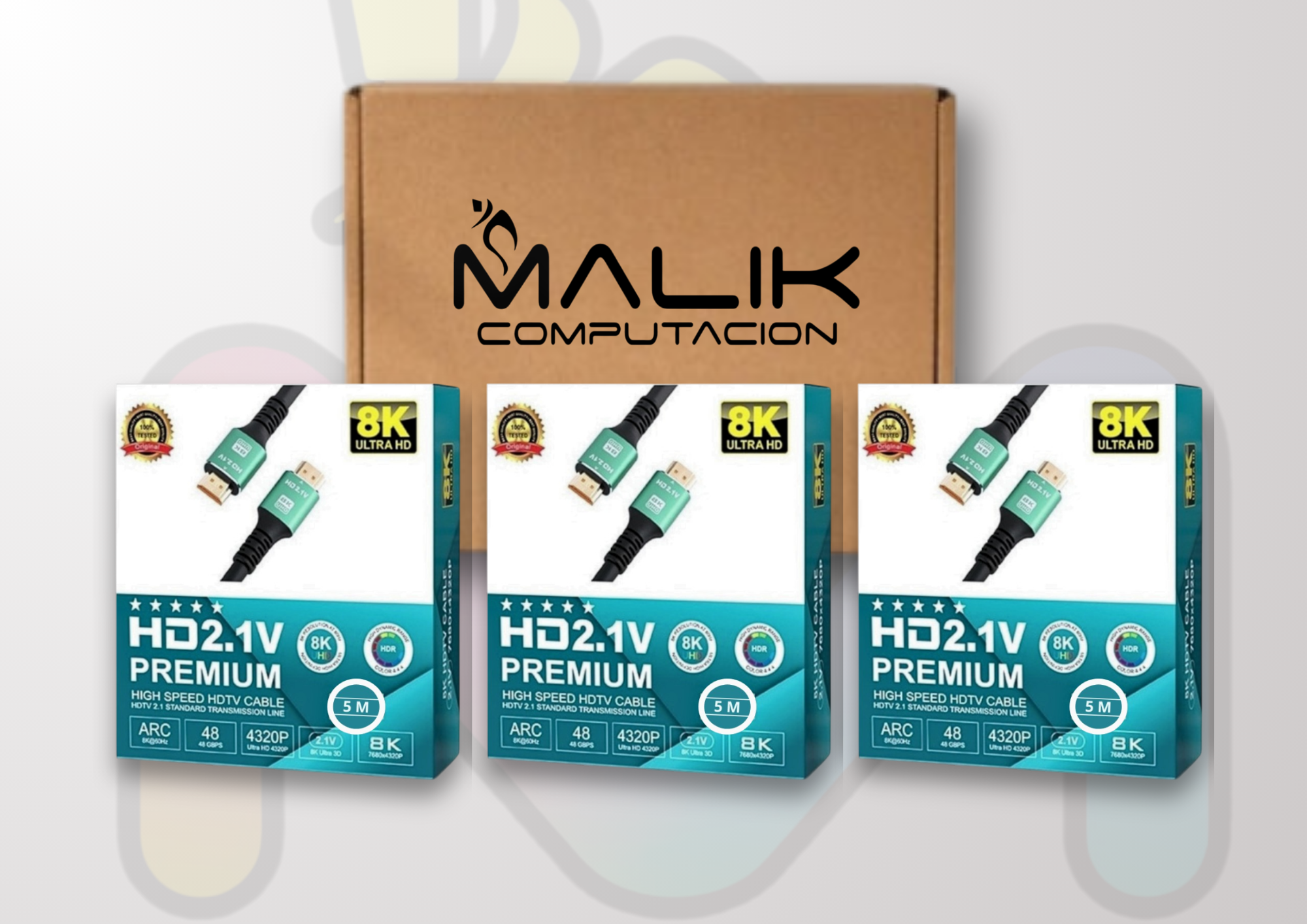 Cable Hdmi V2.1 Ultra Hd 8K 60hz 48gbps 5mt Pack 3-3