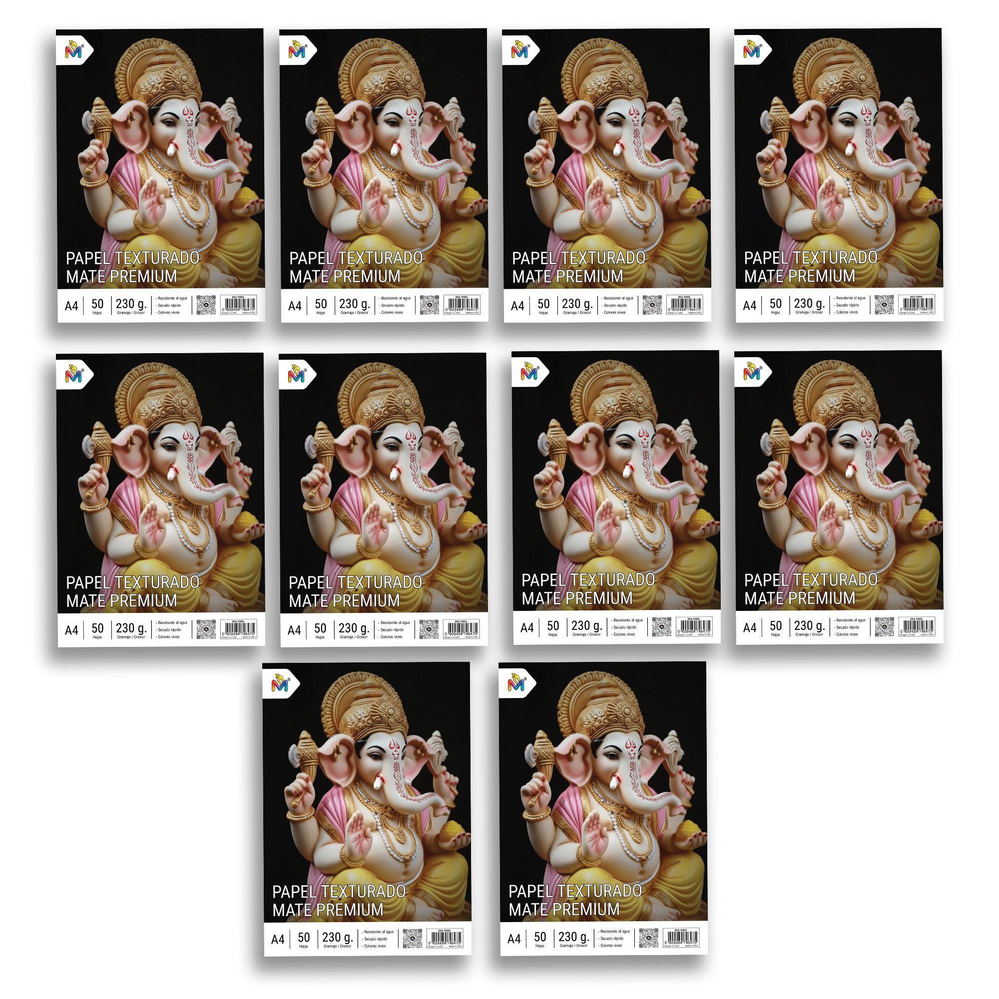 10x Papel Fibra Texturado A4 230g - 500 Hojas Arte Inkjet-0
