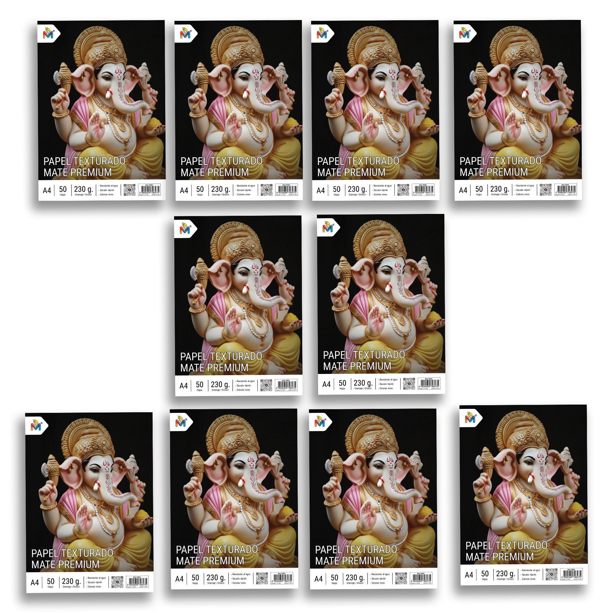 10x Papel Fibra Texturado A4 230g - 500 Hojas Arte Inkjet-2