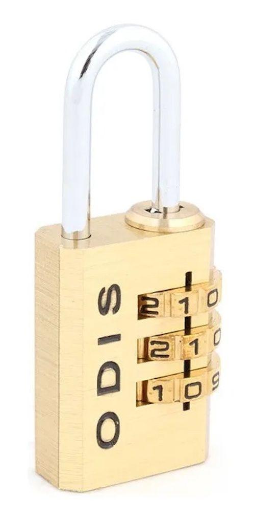 PACK X 5 Candado Odis Viajero 21mm 3 Diales Linea Viajeros En Caja-0