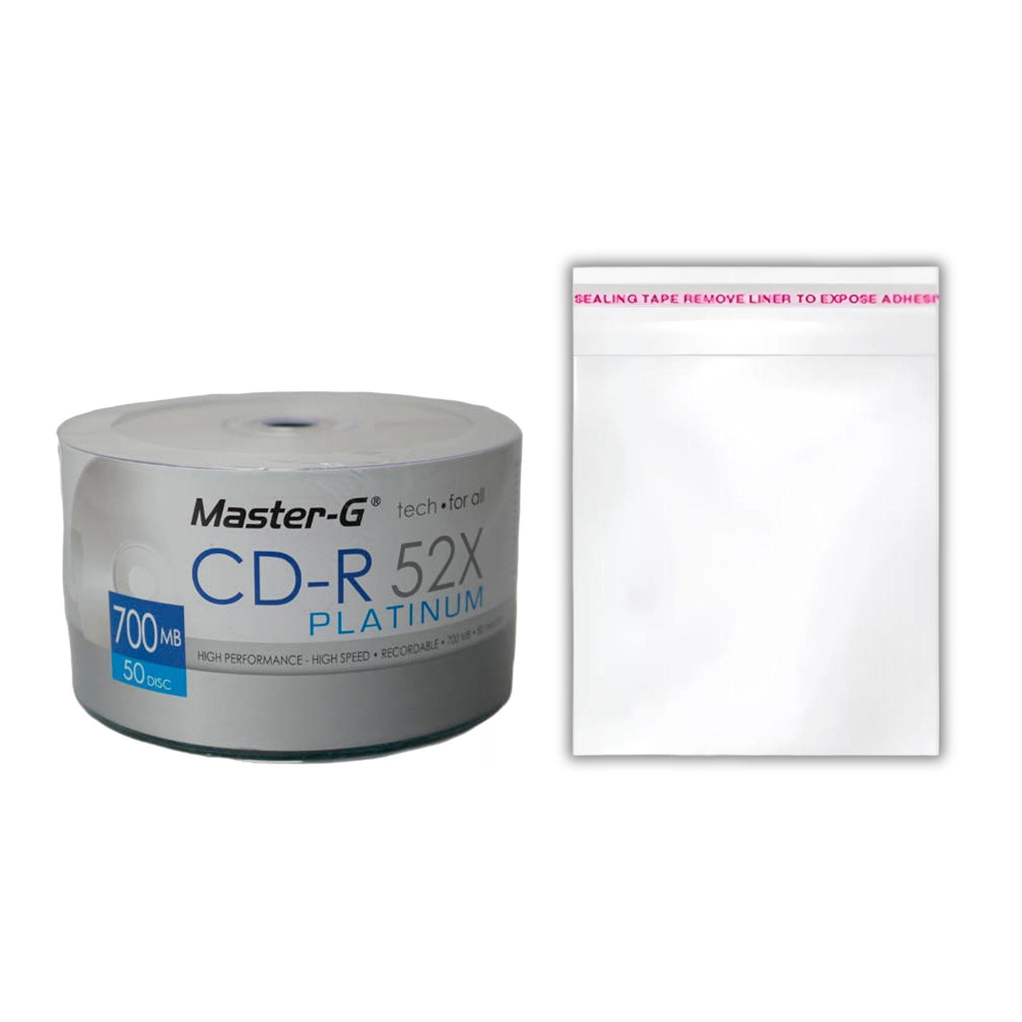 Pack 50 Discos Cd-R Master G De 52x Con 100 Bolsas Nuevas-0