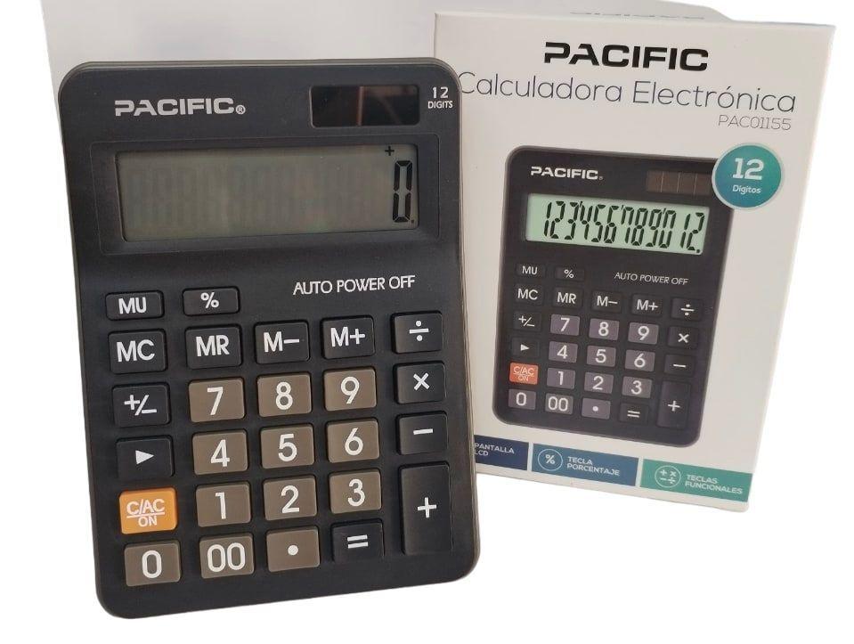 CALCULADORA DE SOBREMESA NEGRA PAC01155-1