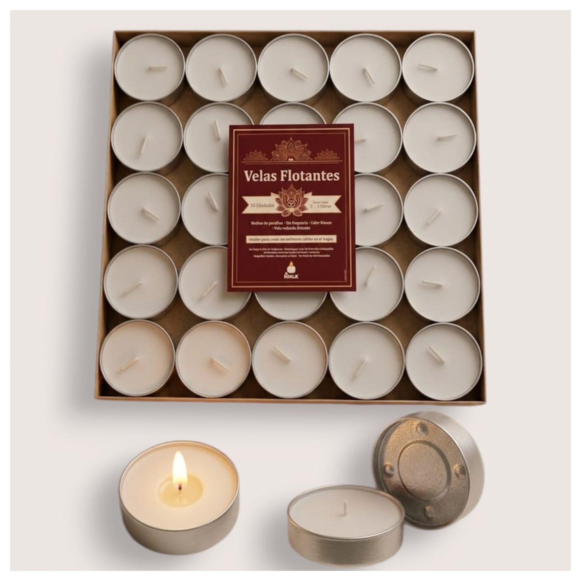 Pack de 100 Velas Flotantes Malik Blancas 2-3 horas Aprox-5