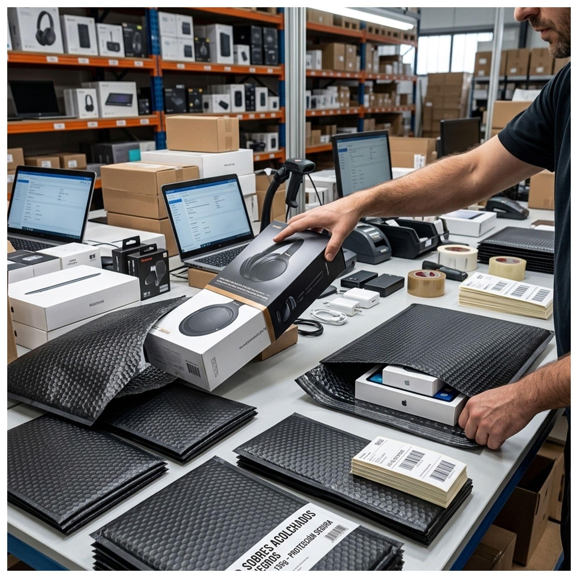 Sobres de Burbuja Negros 32x46 cm Pack de 10-2