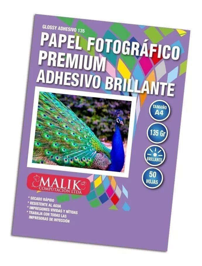 Papel Adhesivo Glossy 135gm/50hjs+4 Tintas para Epsn L555-2