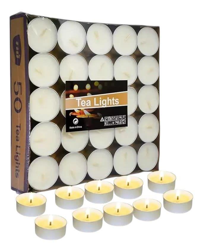 Velas Tealight Blancas Flotantes-50 Unid, Detalles Perfectos-2