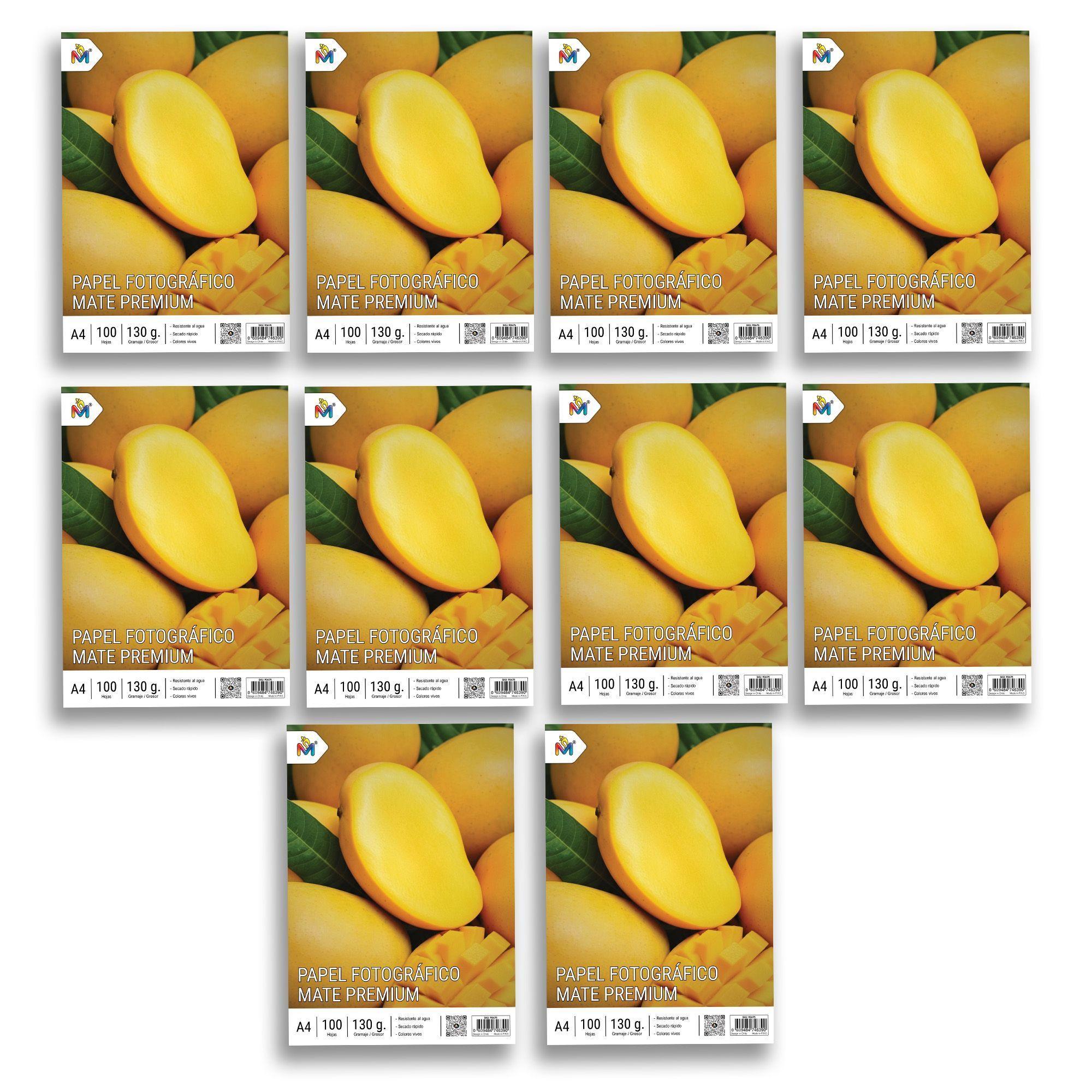 10x Papel Fotográfico Mate 130g - 1000 Hojas Premium Pro-0