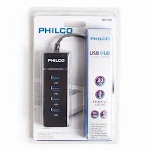HUB USB 3.0 4 PUERTOS CON LUZ PHILCO-2