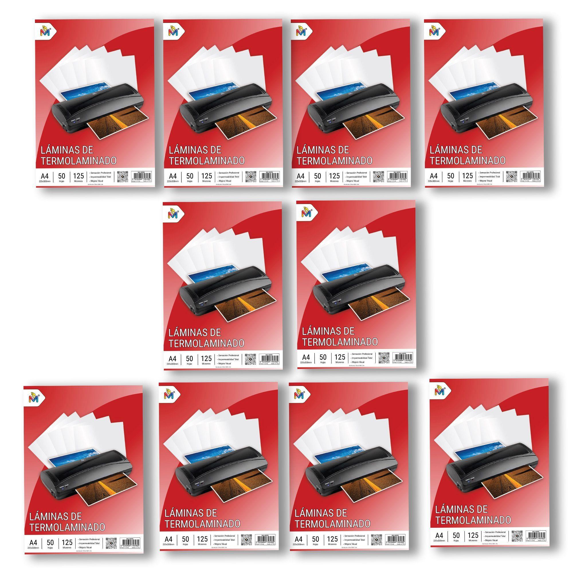10 Unidades Láminas Plastificar A4 - 500 Hojas Calidad Oficina-3