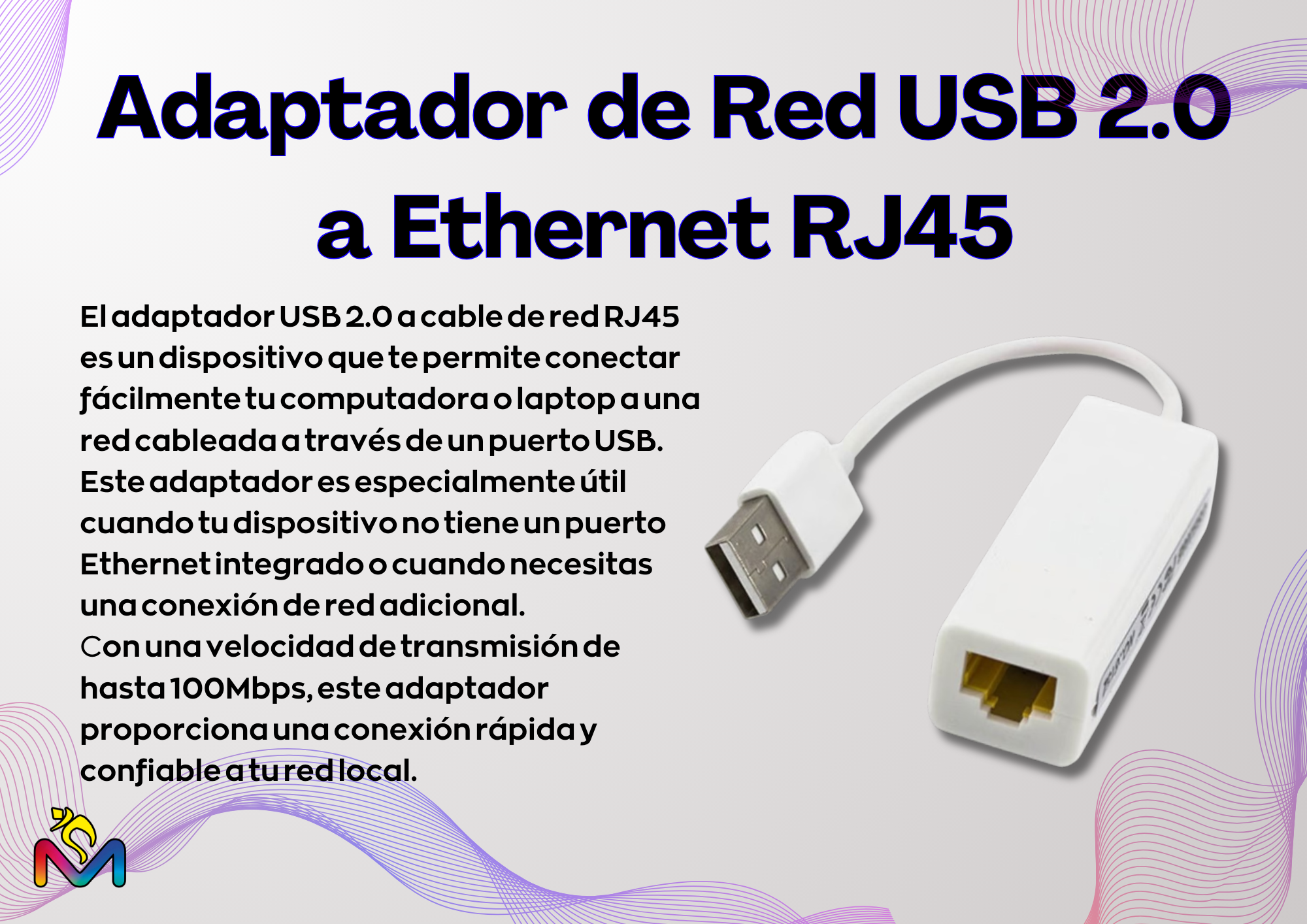 Adaptador de Red USB 2.0 a Ethernet RJ45 Pack 6-1