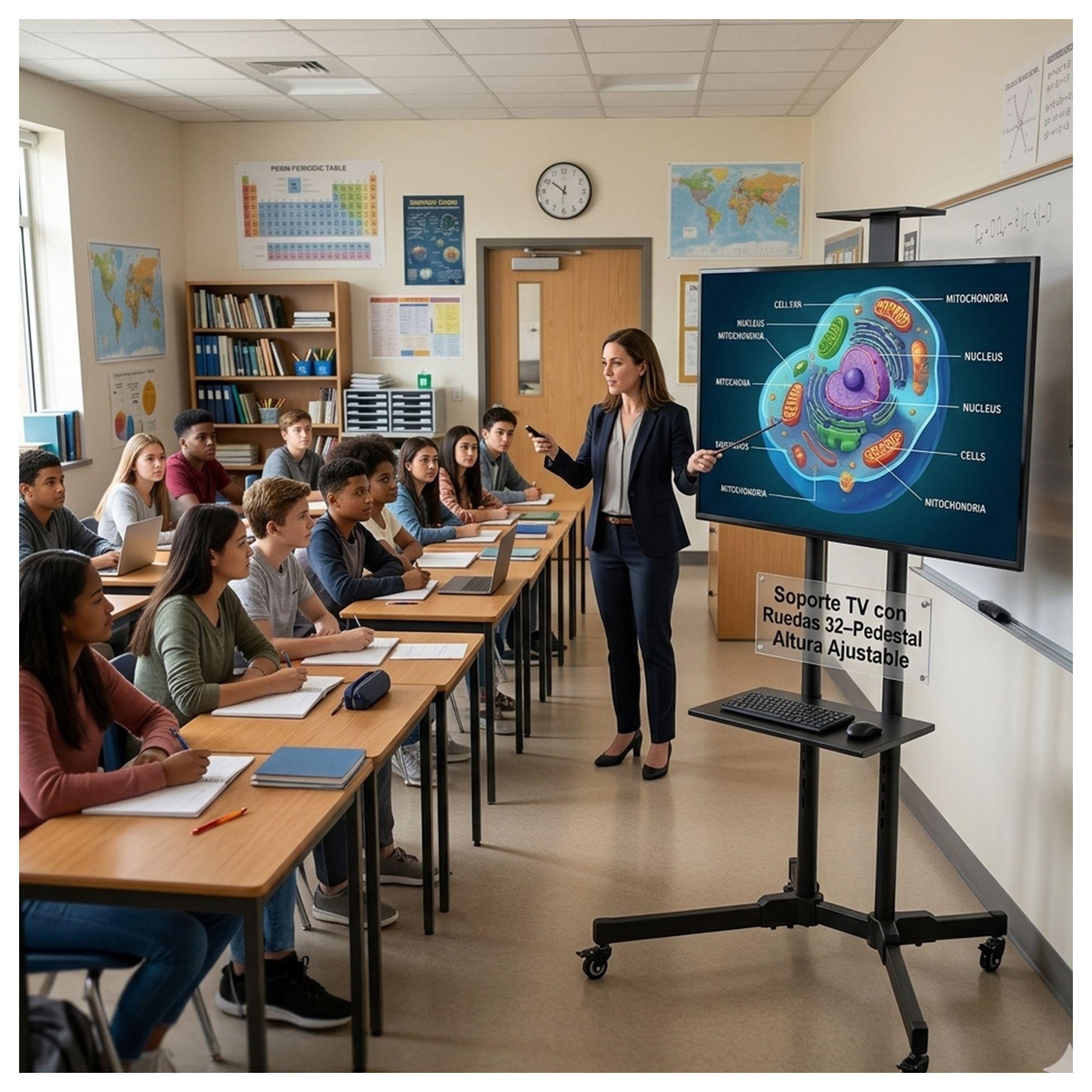 Pedestal para TV 32-70" con Ruedas y Altura Regulable-3