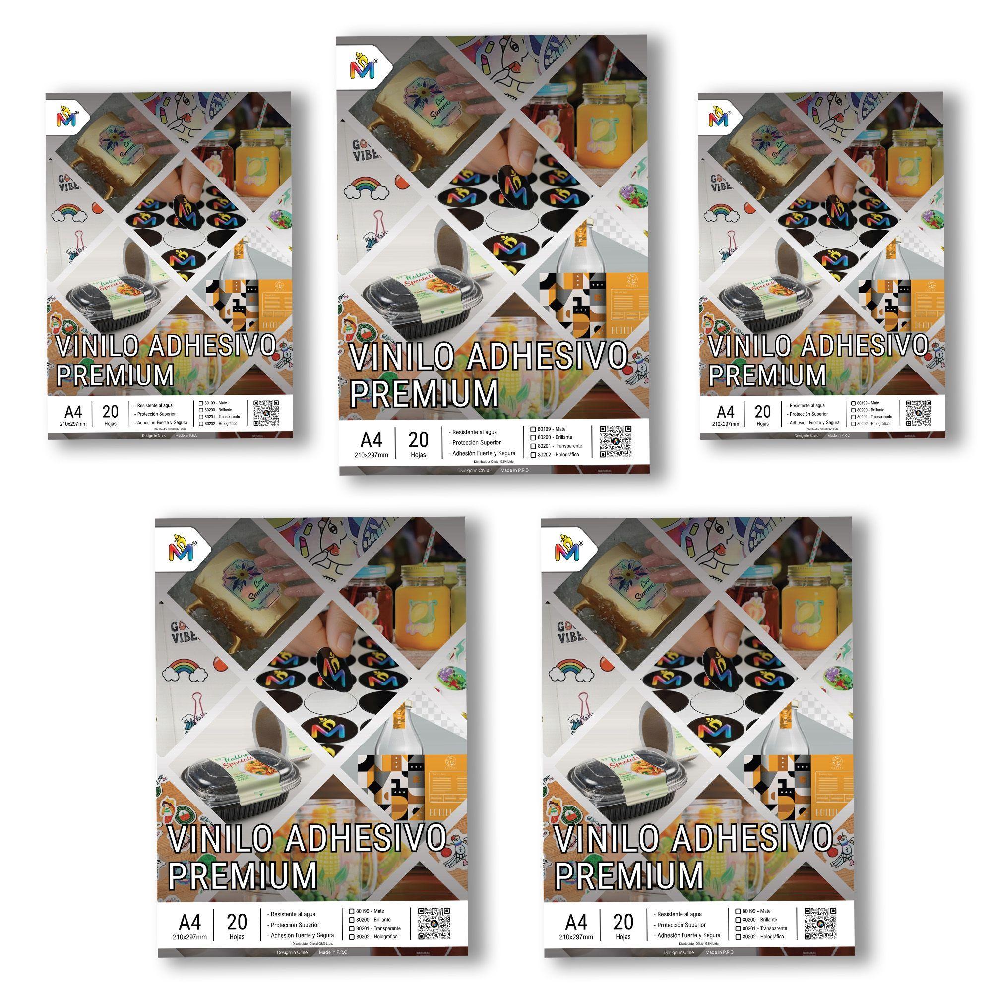 Kit 100 Hojas Papel Sticker Holográfico A4 - Brillo Tornasol-4