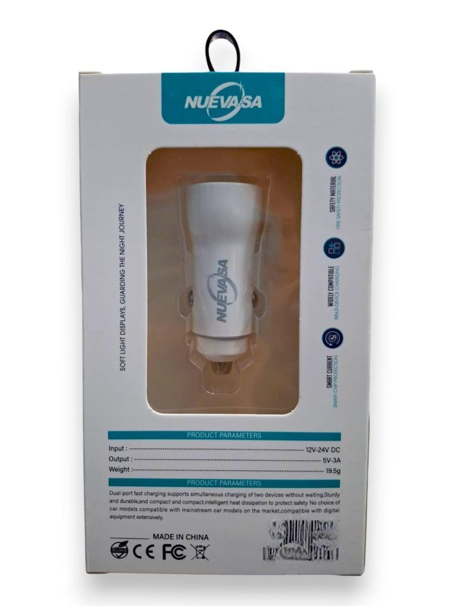 Cargador Auto Usb Y Tipo C 12v-24v Carga Rápida 20w Mini QC3.0 NVS- 233-2