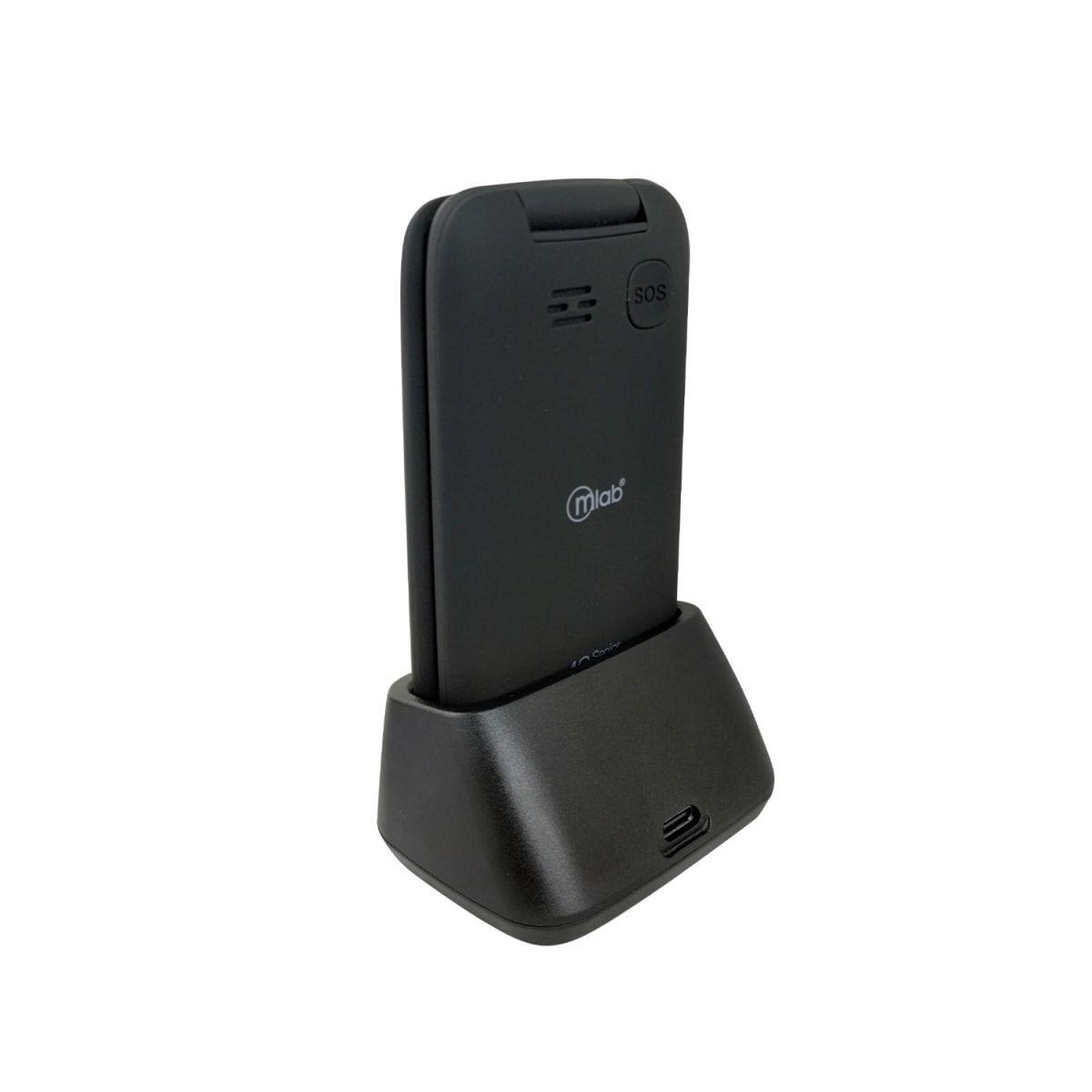 TELEFONO SENIOR SHELL 4G SOS 2,8"/ 1,77" + BASE CARGADOR BLACK MLAB-2