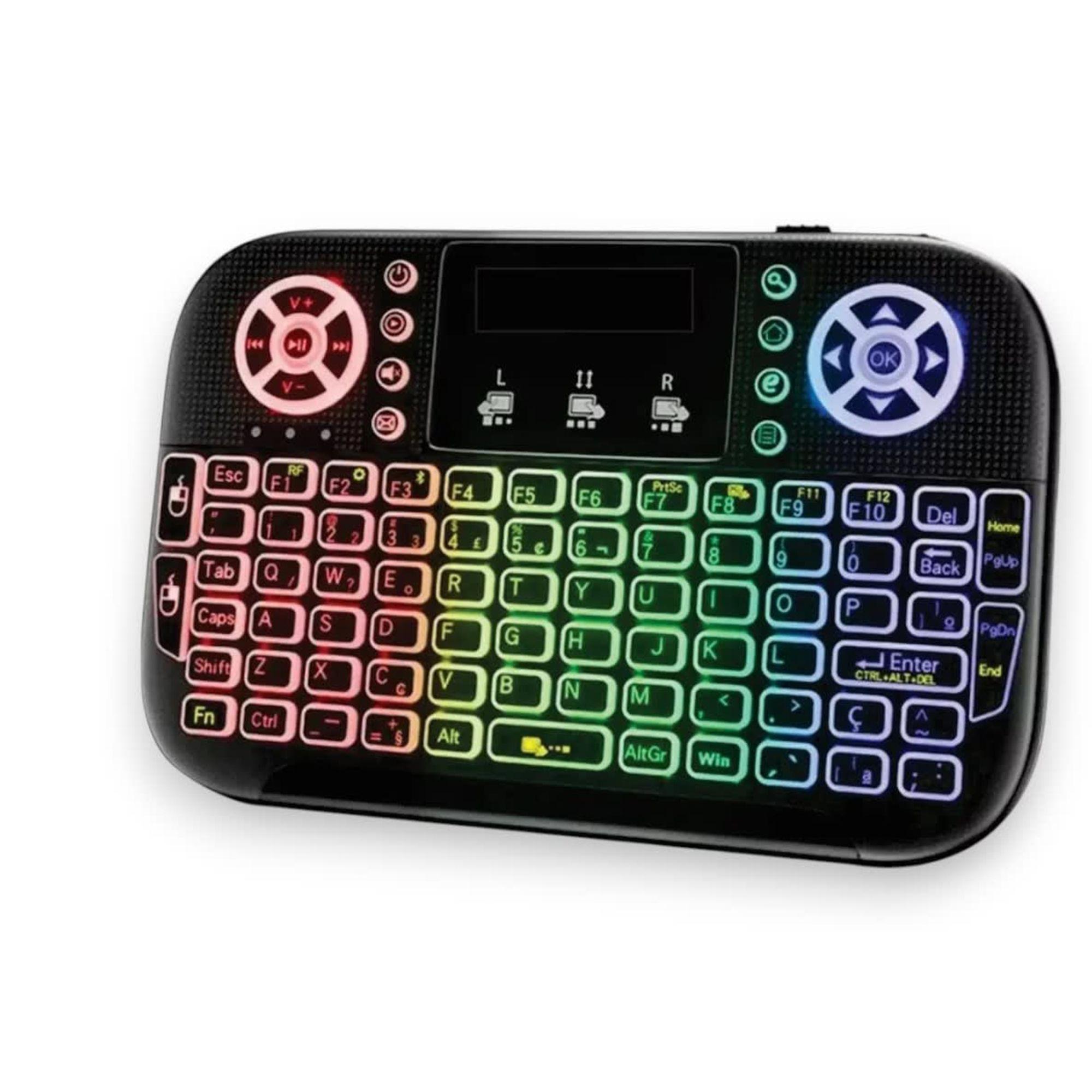 Mini Teclado Smart TV Iluminado Bluetooth WiFi 2.4GHz-0