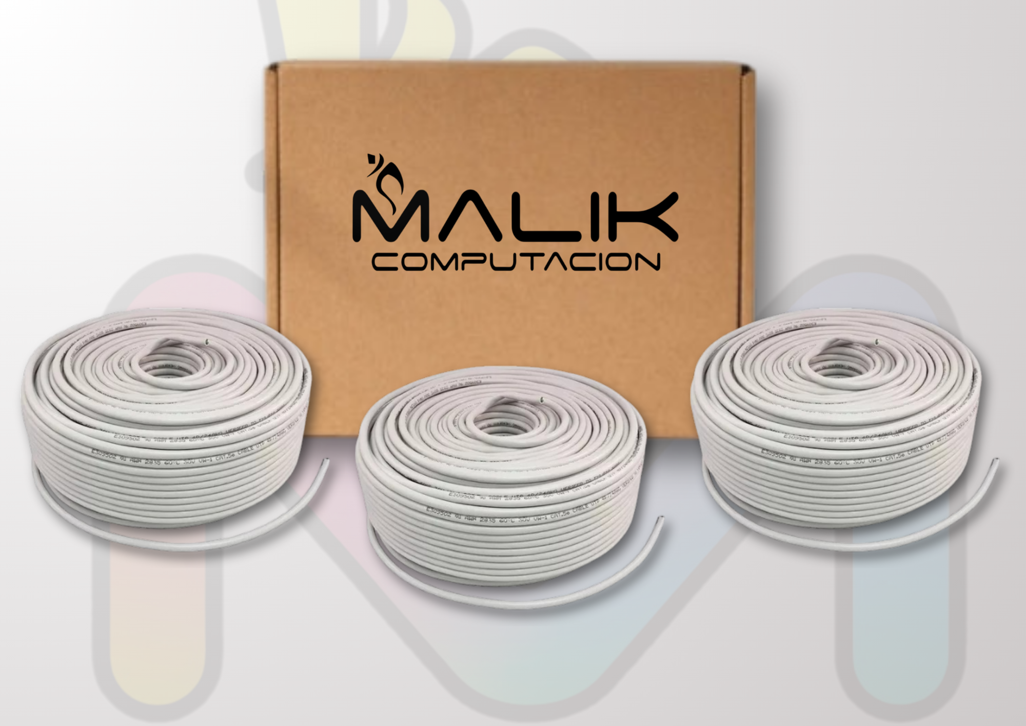 Cable de red FTP Cat 7 blindado premium interior 100mt Pack 3-1
