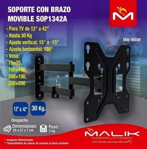 SOPORTE DE MURO CON BRAZO GIRATORIO PARA LED 13-42¨ I160SOP1342A-1