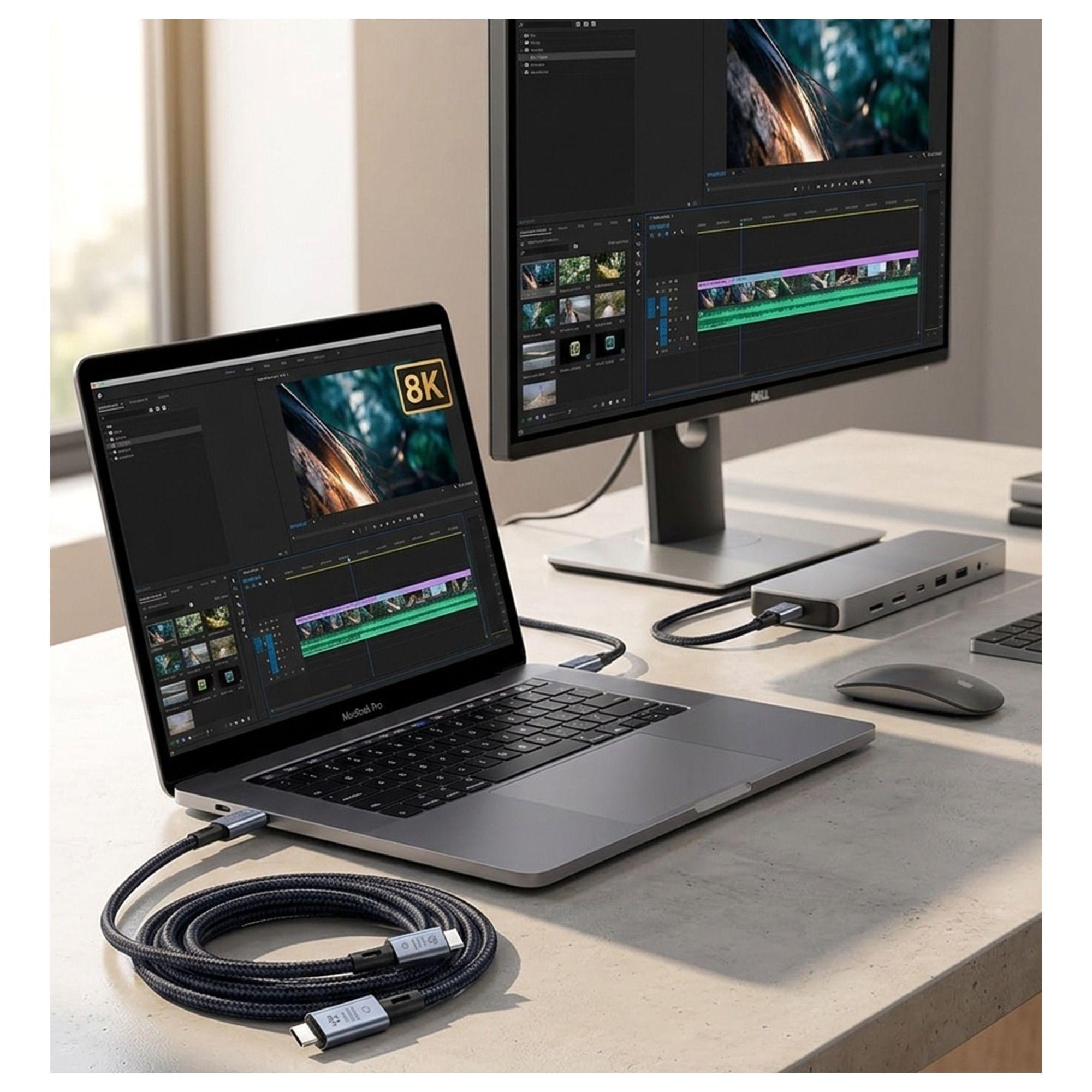 Cable Multipropósito USB-C 240W 2m 40Gbps 8K Ultra Rápido-3