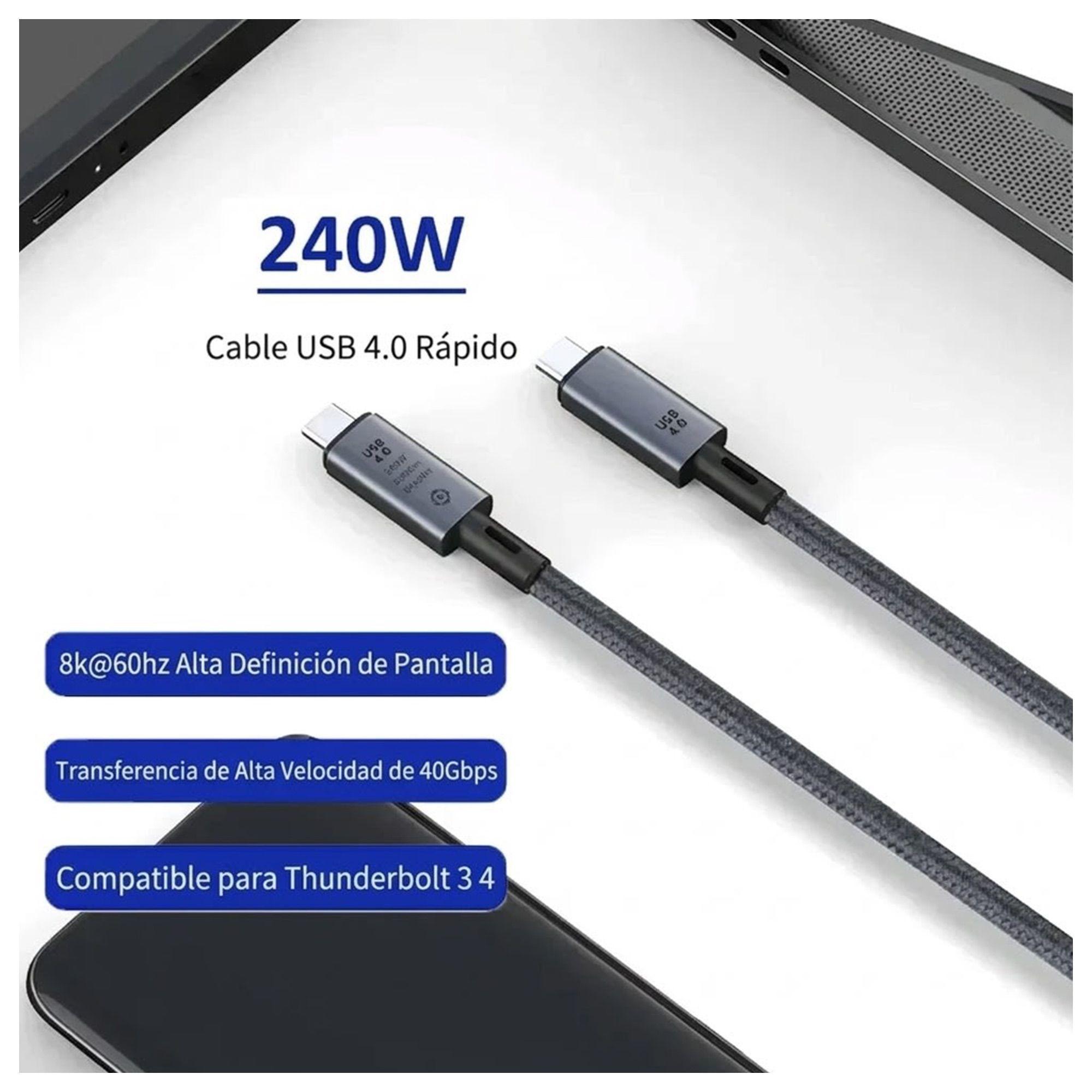 Cable Multipropósito USB-C 240W 2m 40Gbps 8K Ultra Rápido-5