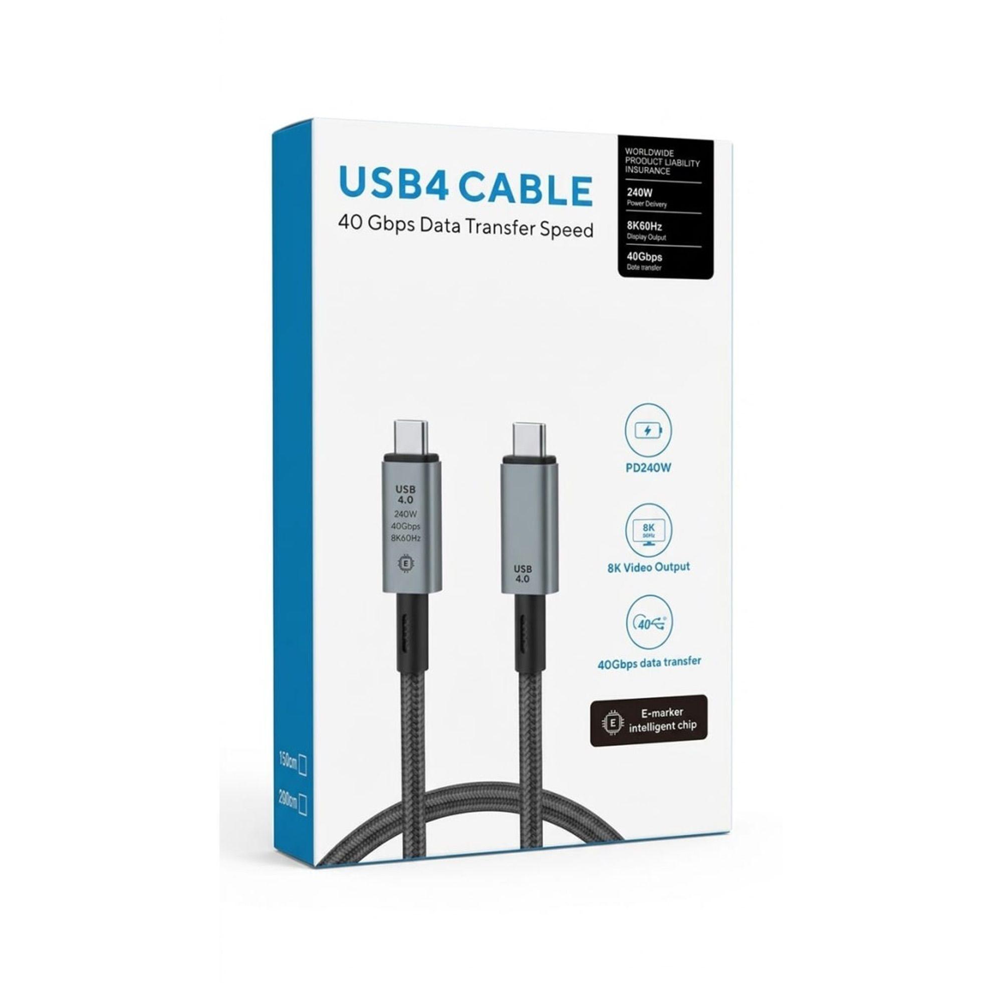 Cable Multipropósito USB-C 240W 2m 40Gbps 8K Ultra Rápido-6