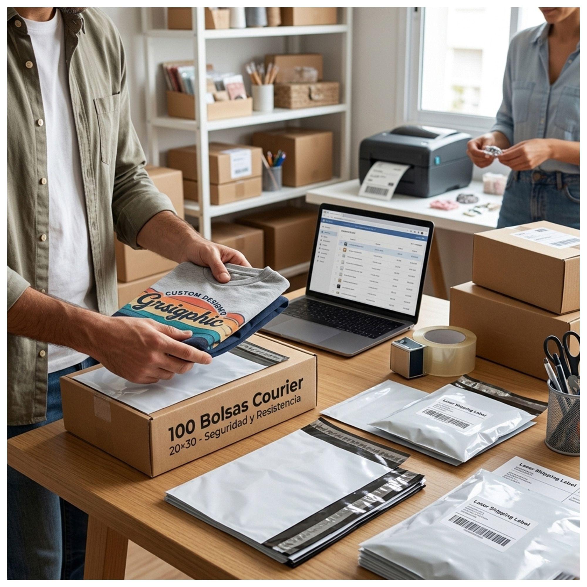 200 Bolsas Courier Resistentes 20x30 con Adhesivo-1