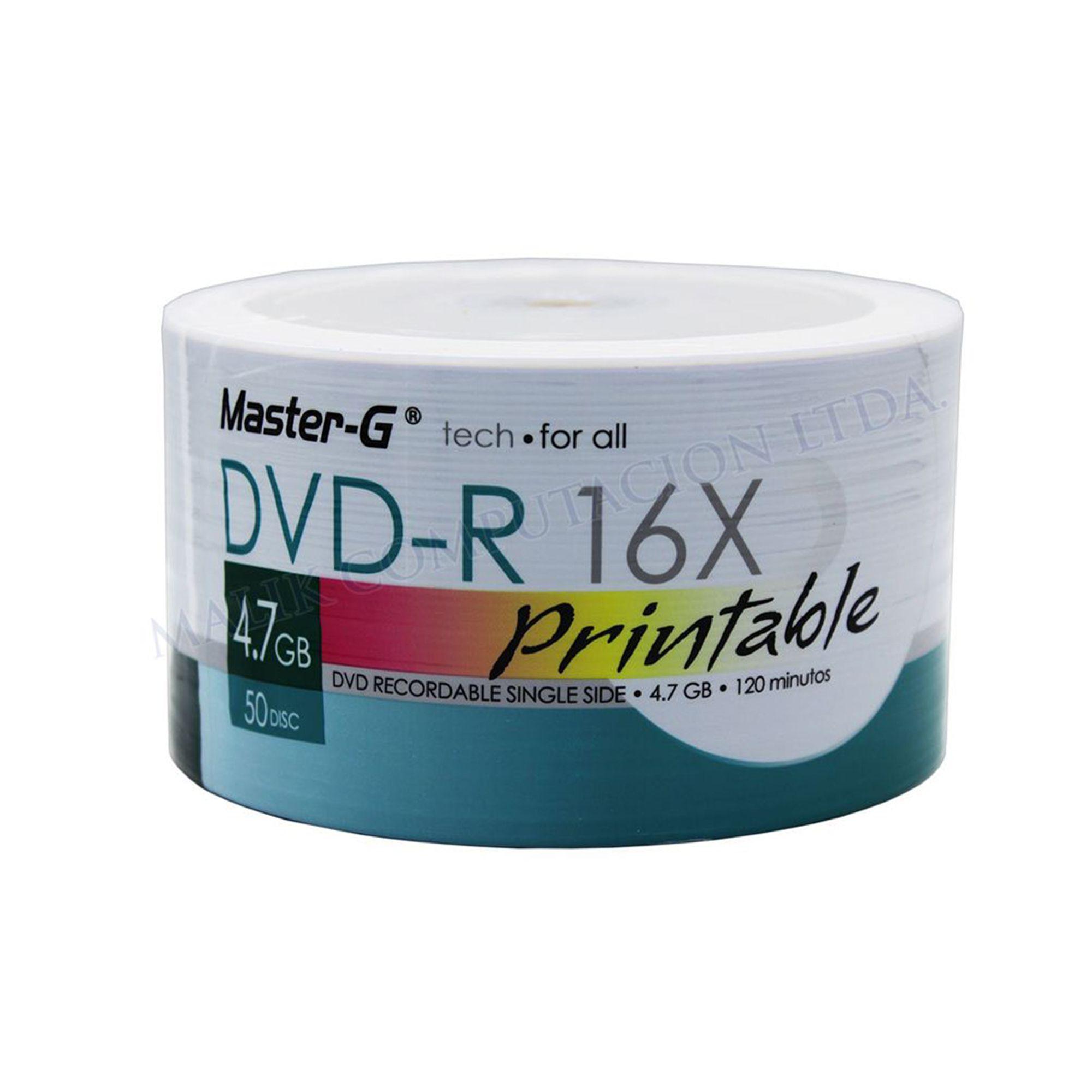 Dvd-r Master-g 16x Imprimible Pack 50 Unidades 4.7gb Nuevo-0