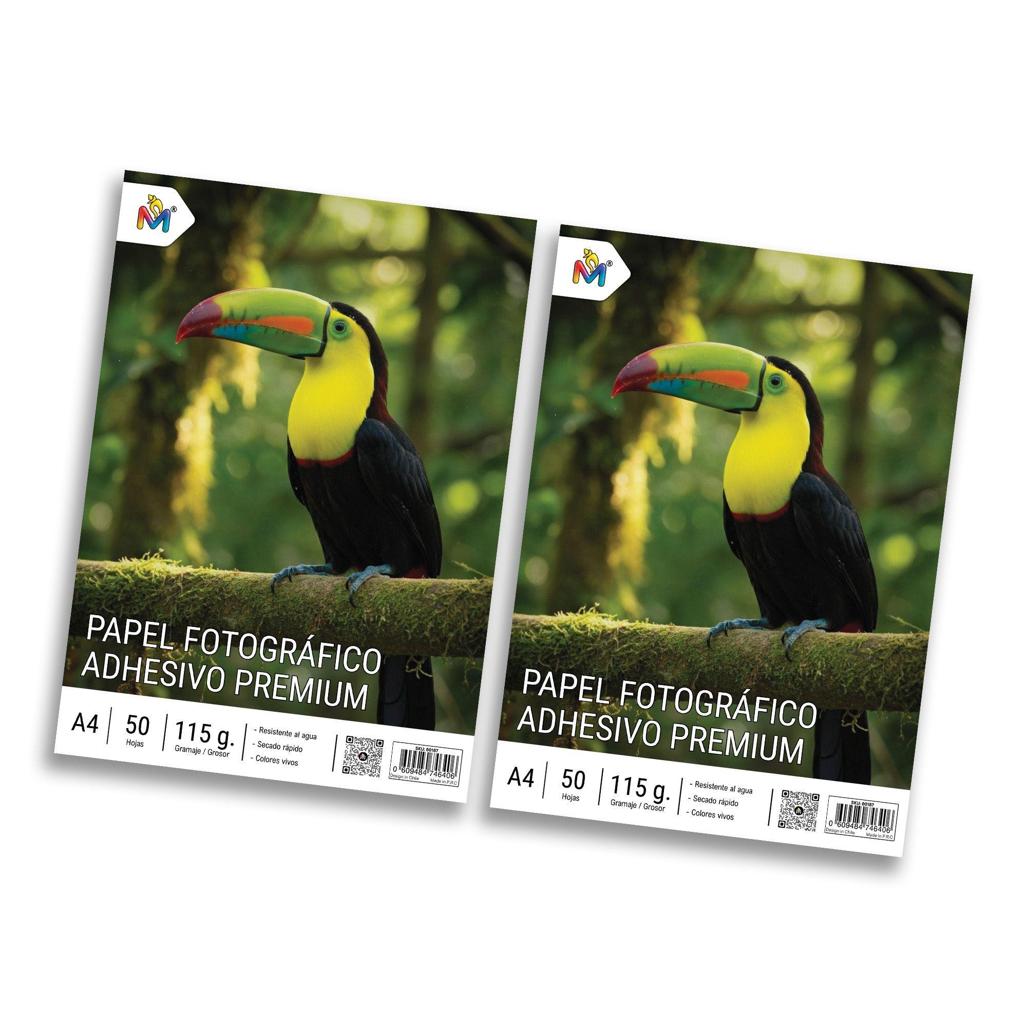 Papel Adhesivo A4 x100 Hojas - 115g Brillo Secado Rápido-4