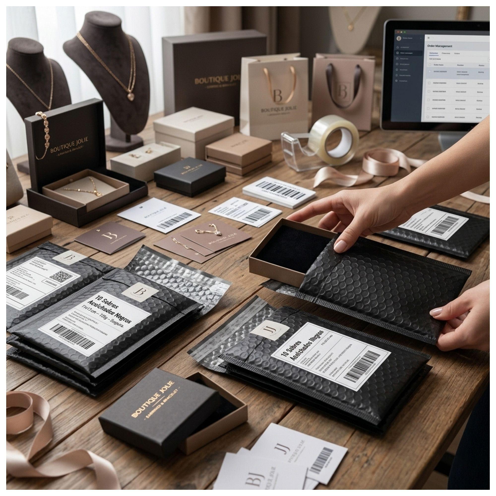 100 Sobres Acolchados Negros 11x17 cm - 135g-2