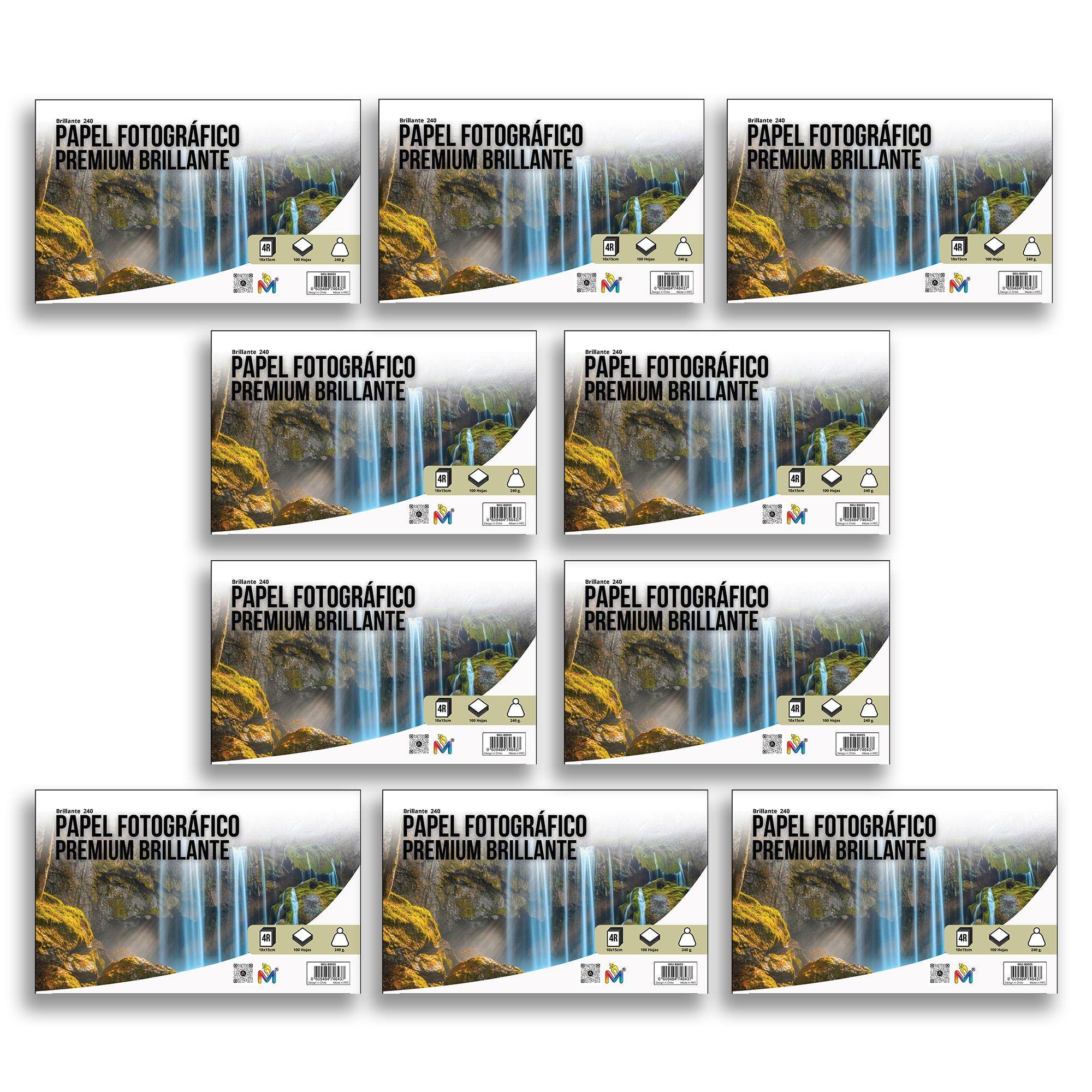 10 Unidades Papel Foto 10x15 240g - 1000 Hojas Brillo Espejo-3