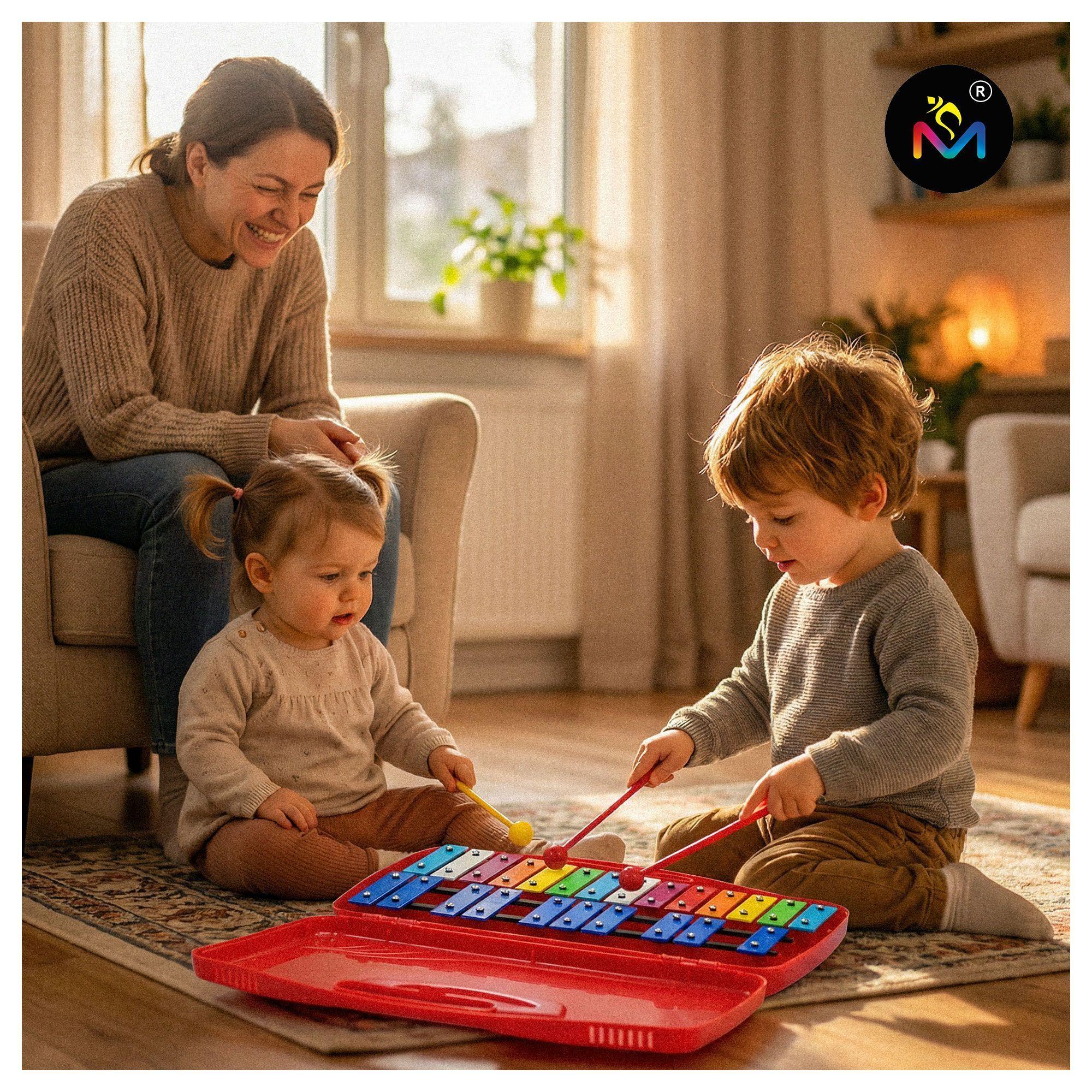 Metalófono Profesional 25 Notas Cromático Malik Rojo-1