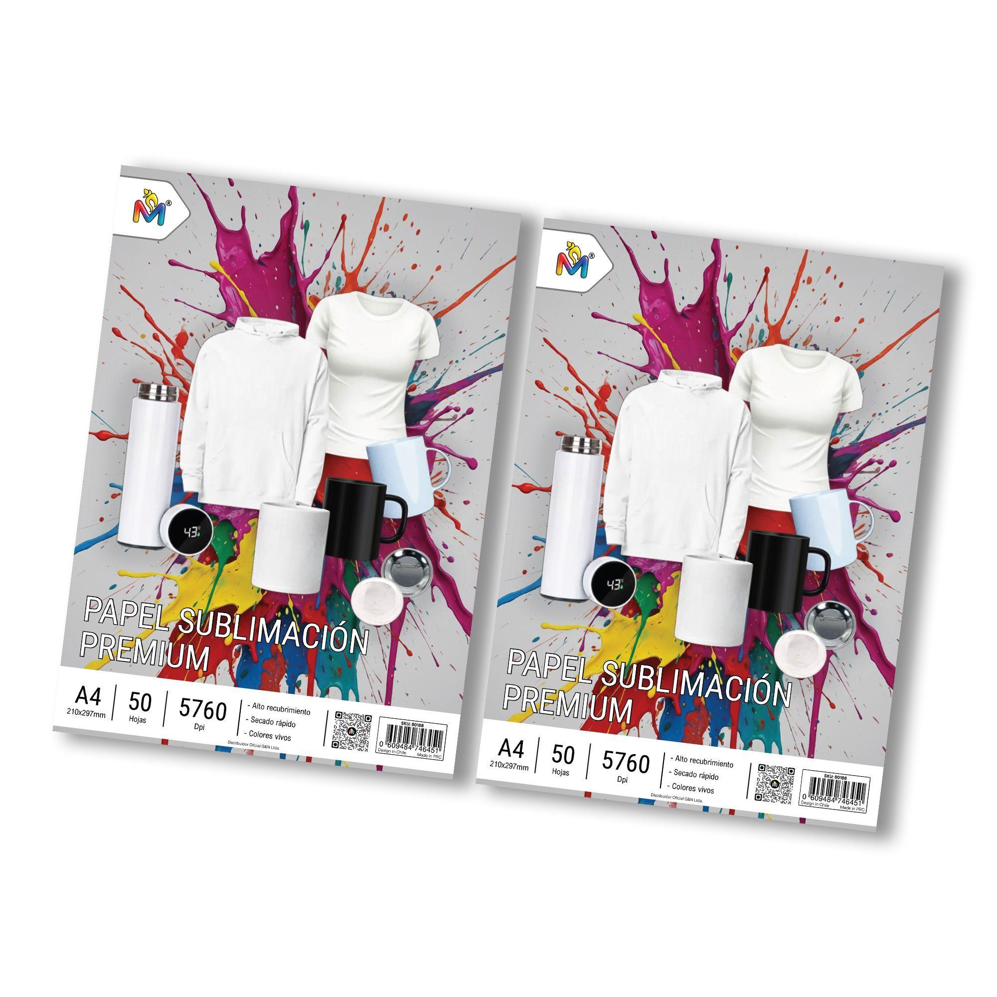 100 Hojas Papel Sublimación A4 - Secado Rápido Pack Doble-3