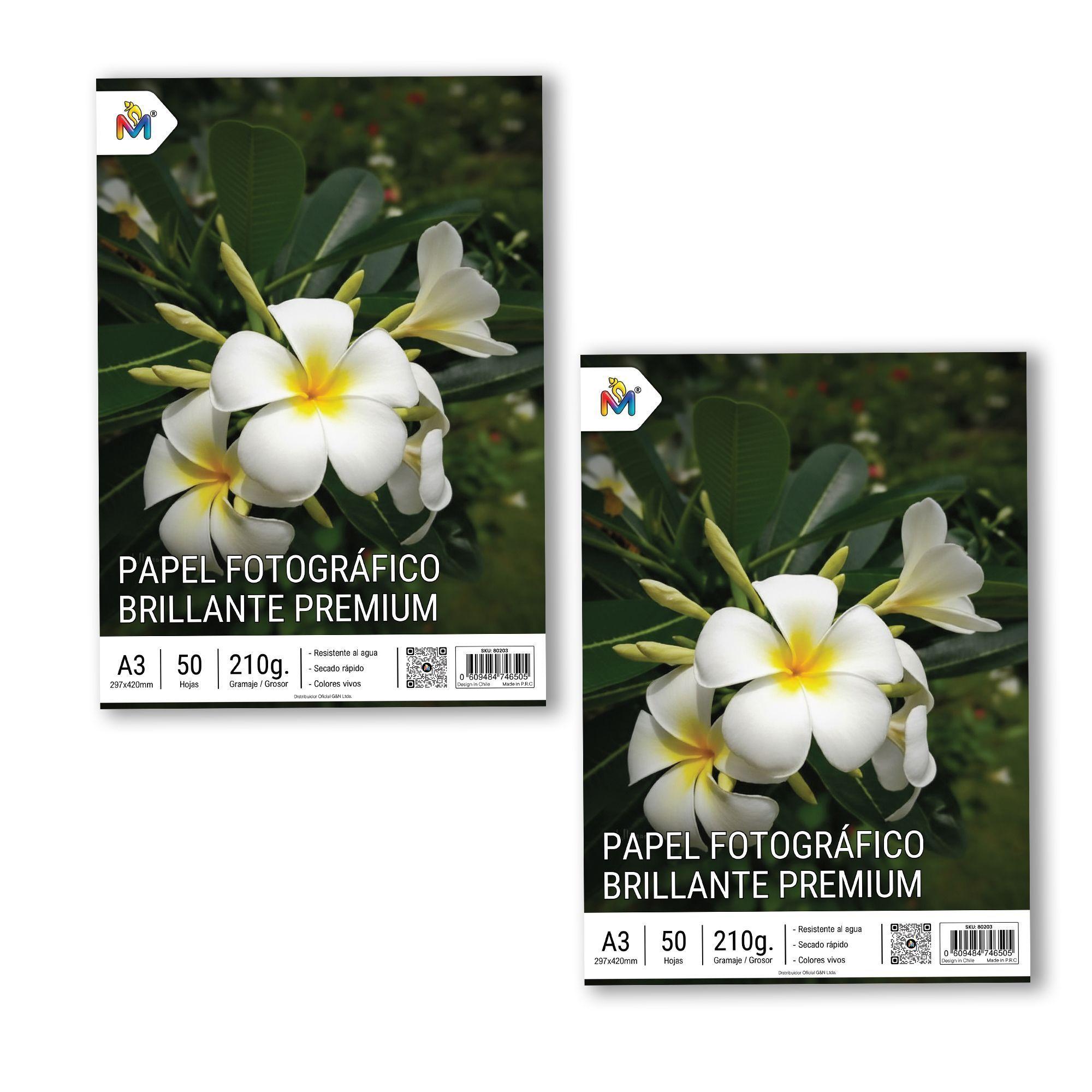 Papel Foto A3 x100 Hojas - 210g Brillo Secado Instantáneo-0