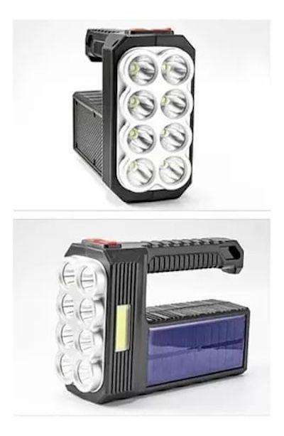 LINTERNA DE MANO PORTÁTIL 8 LED RECARGABLE SOLAR USB-2