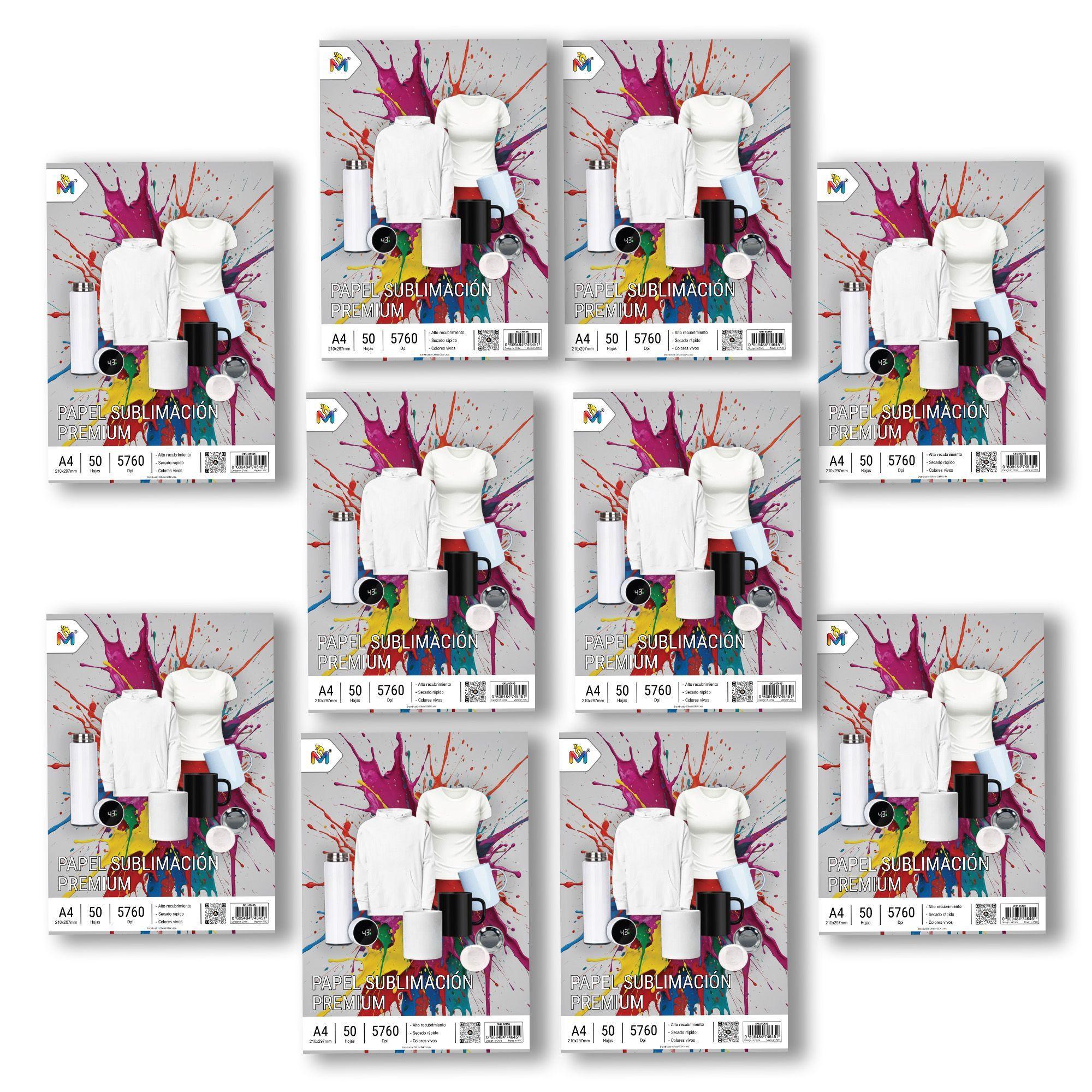 500 Hojas Papel Sublimación A4 - Secado Rápido Mayorista-2