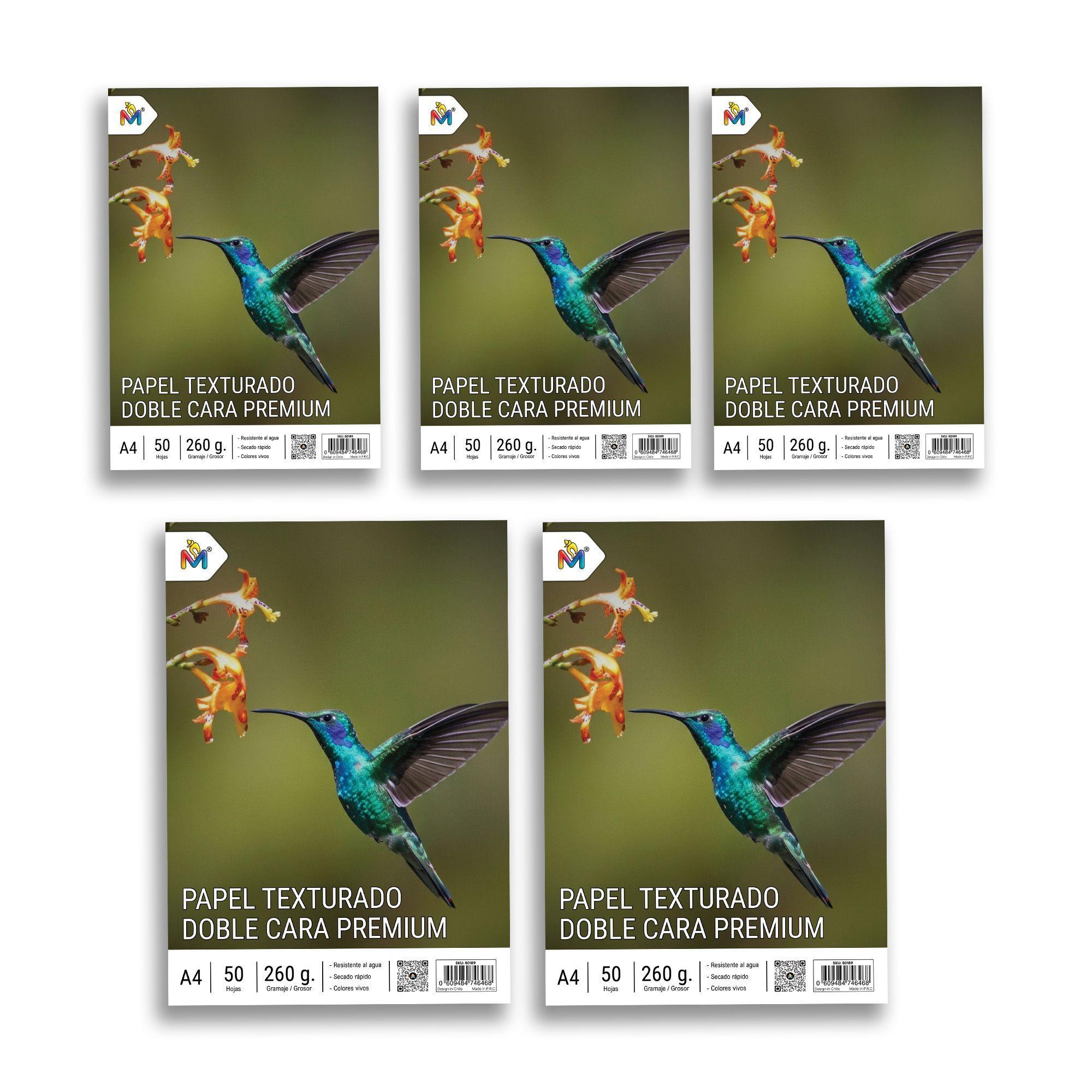 5x Papel Lino 260g A4 - 250 Hojas Textura Brillo Superior-2