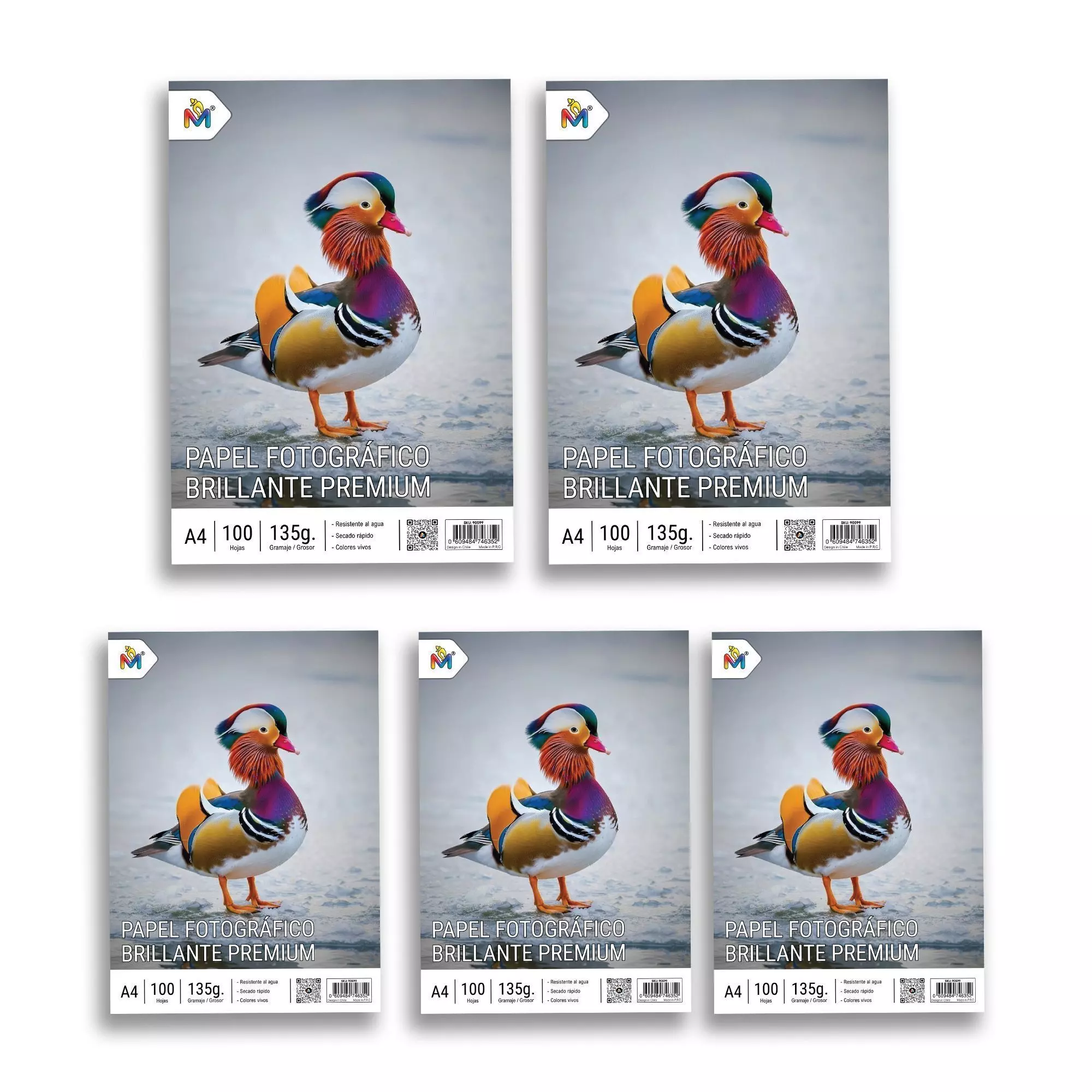 Pack Ahorro 5 Papel Fotográfico A4 135g Glossy Inkjet - 500 Hojas Brillantes -3