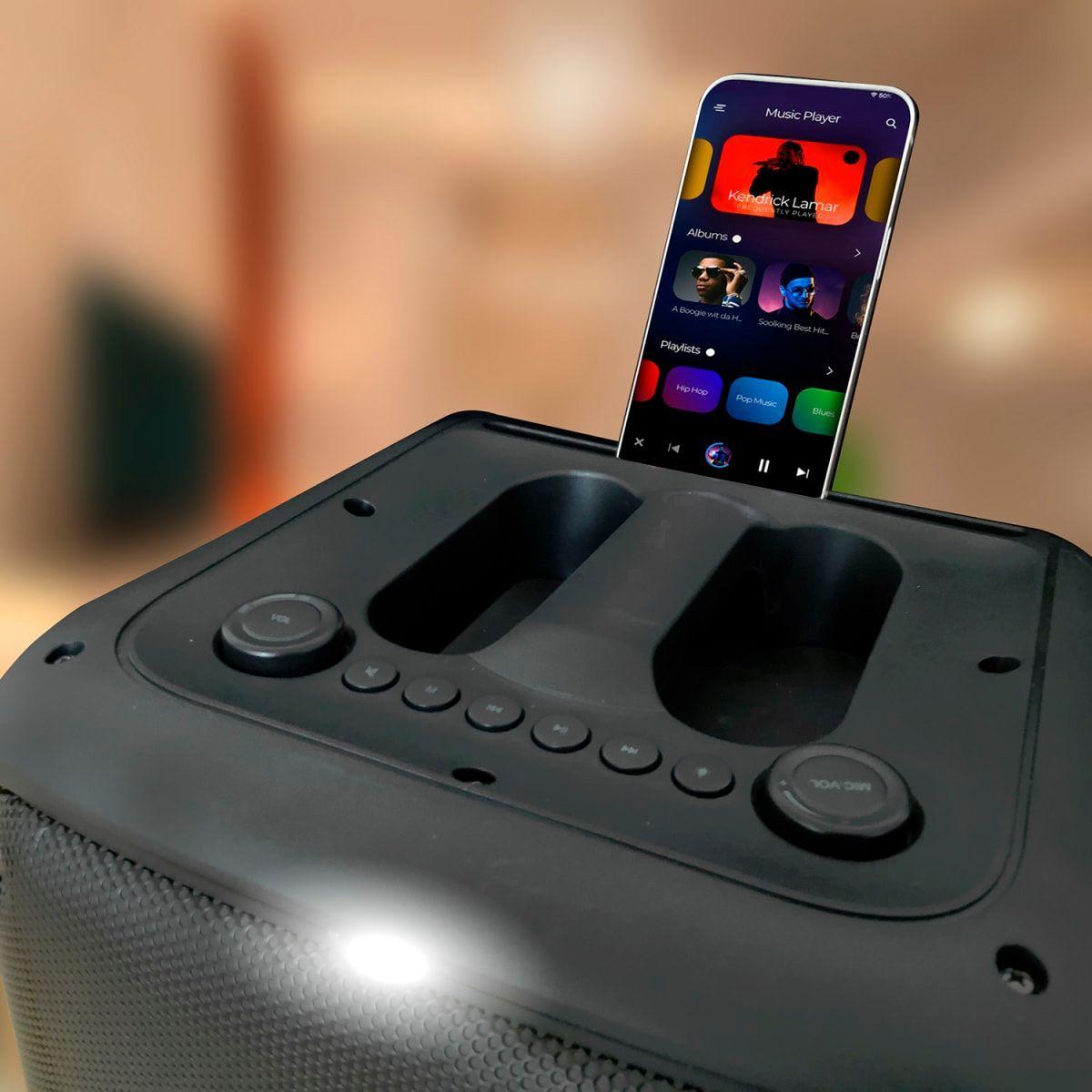 MLAB PARLANTE FLAMING SQUARE LUMIFY 8" CON MICROFONO INALAMBRICO-2