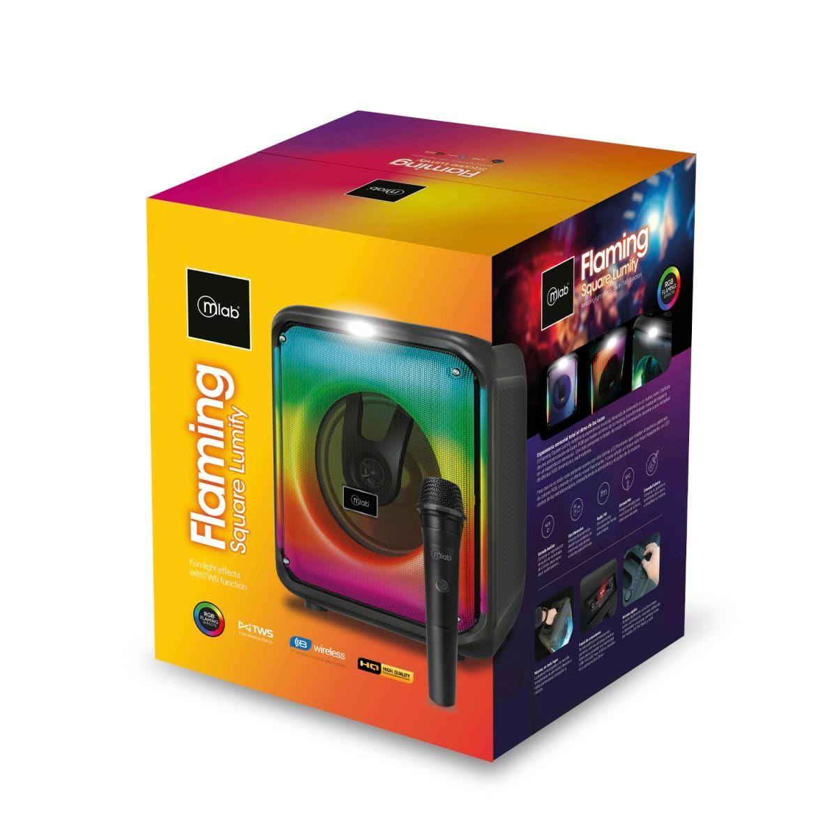 MLAB PARLANTE FLAMING SQUARE LUMIFY 8" CON MICROFONO INALAMBRICO-3