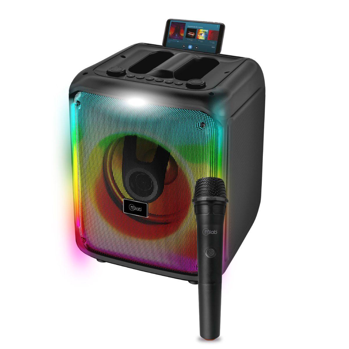 MLAB PARLANTE FLAMING SQUARE LUMIFY 8" CON MICROFONO INALAMBRICO-4