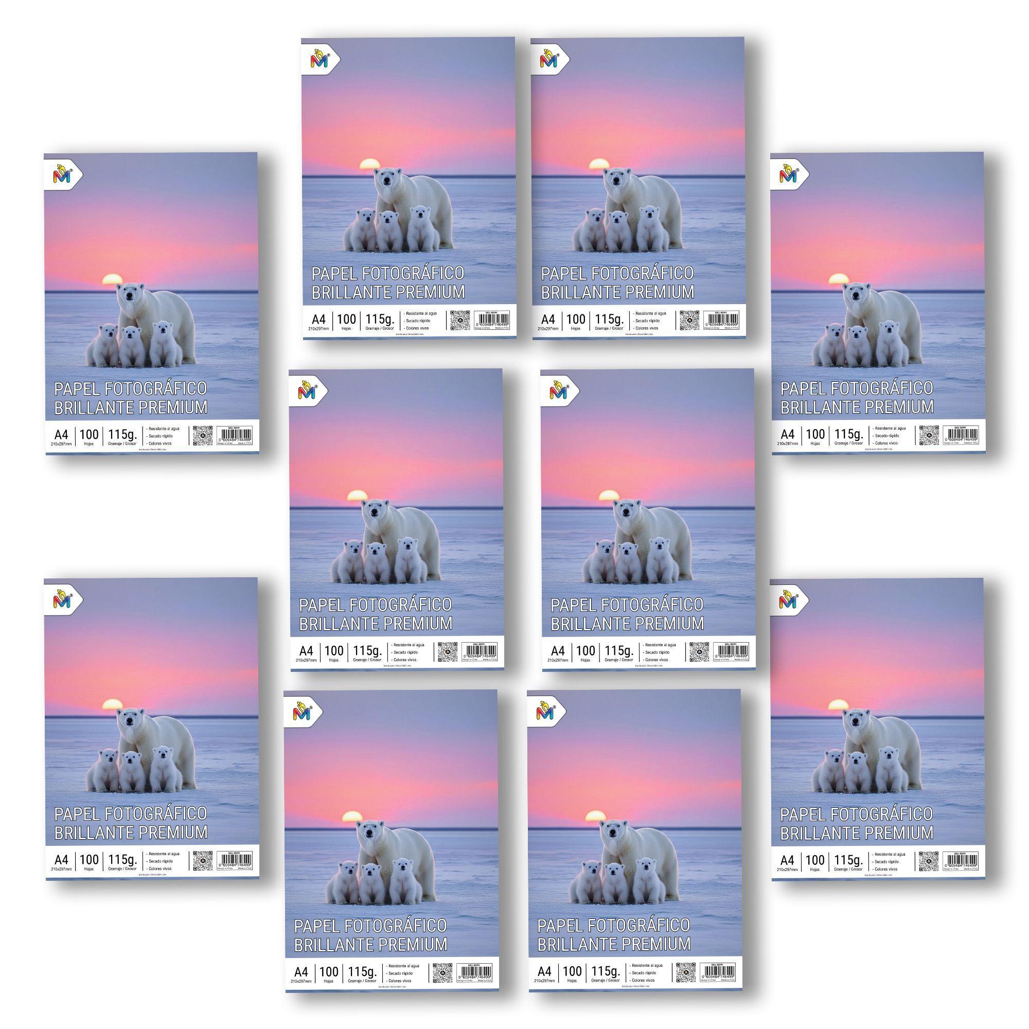 Pack 10 Papel Foto Brillante A4 - 1000 Hojas 5760 Dpi Pro-4