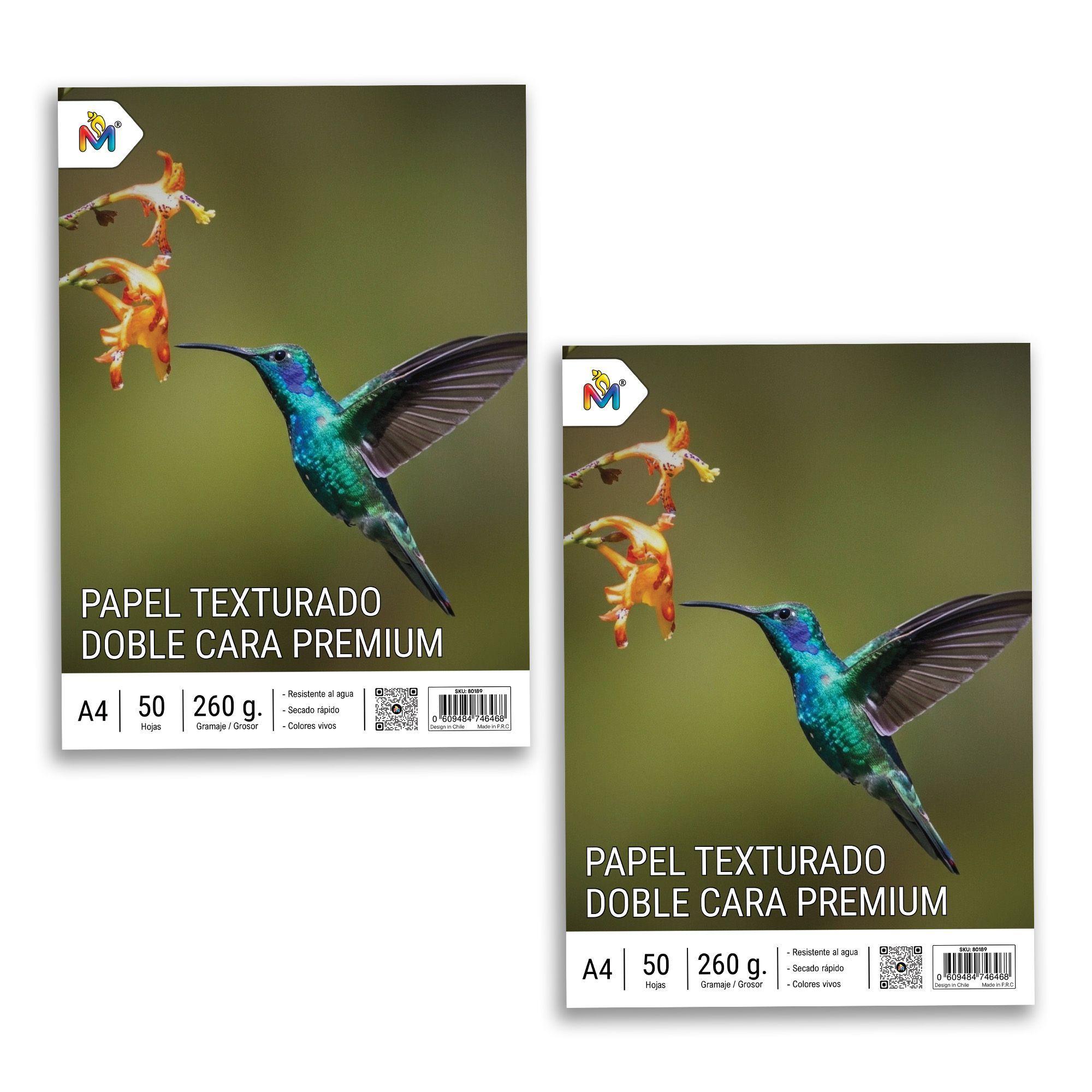 Papel Lino Brillante A4 260g - 100 Hojas Textura Doble-2