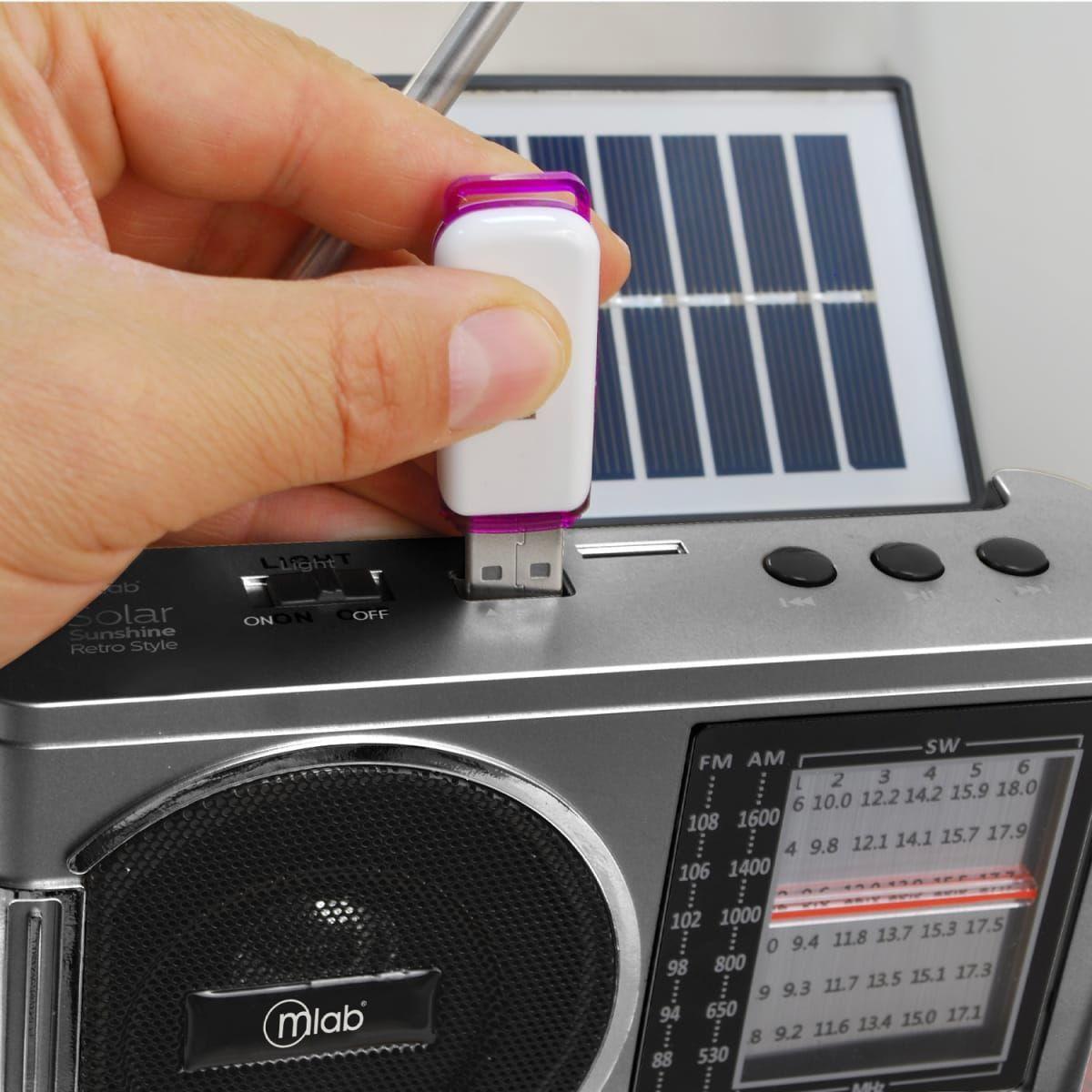 RADIO RETRO SOLAR SUNSHINE-LIGHT GREY MLAB-4