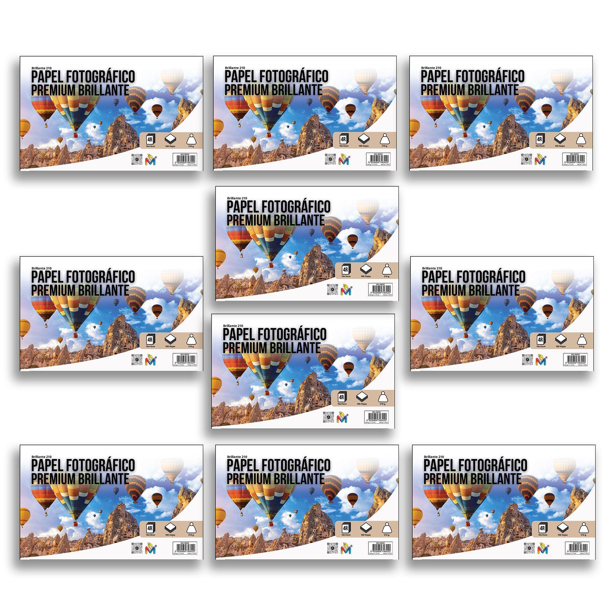 Pack 10 Papel Fotográfico 10x15 210g - 1000 Hojas Profesion-2