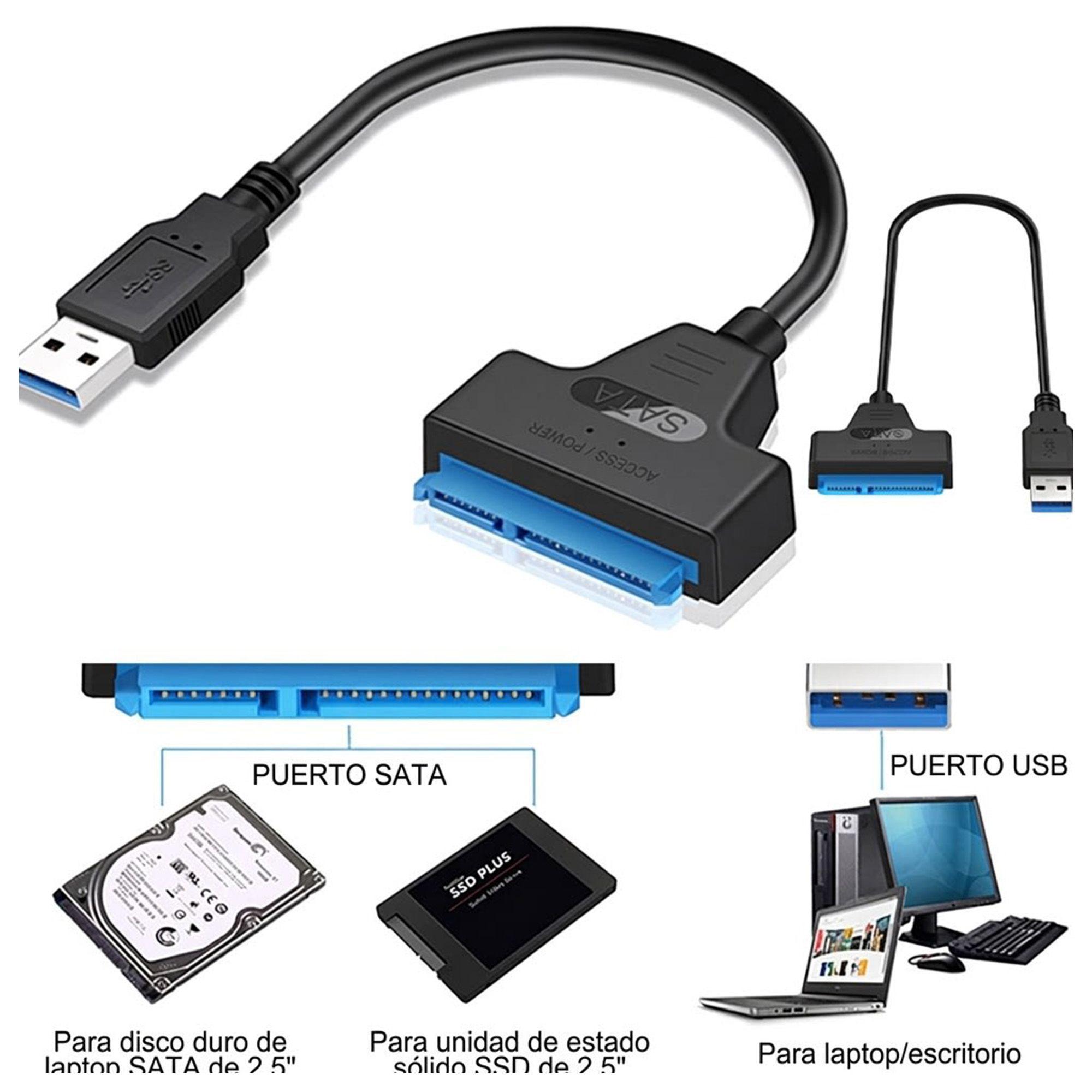 Adaptador USB 3.0 a SATA para Conectar Disco Duro a PC-5