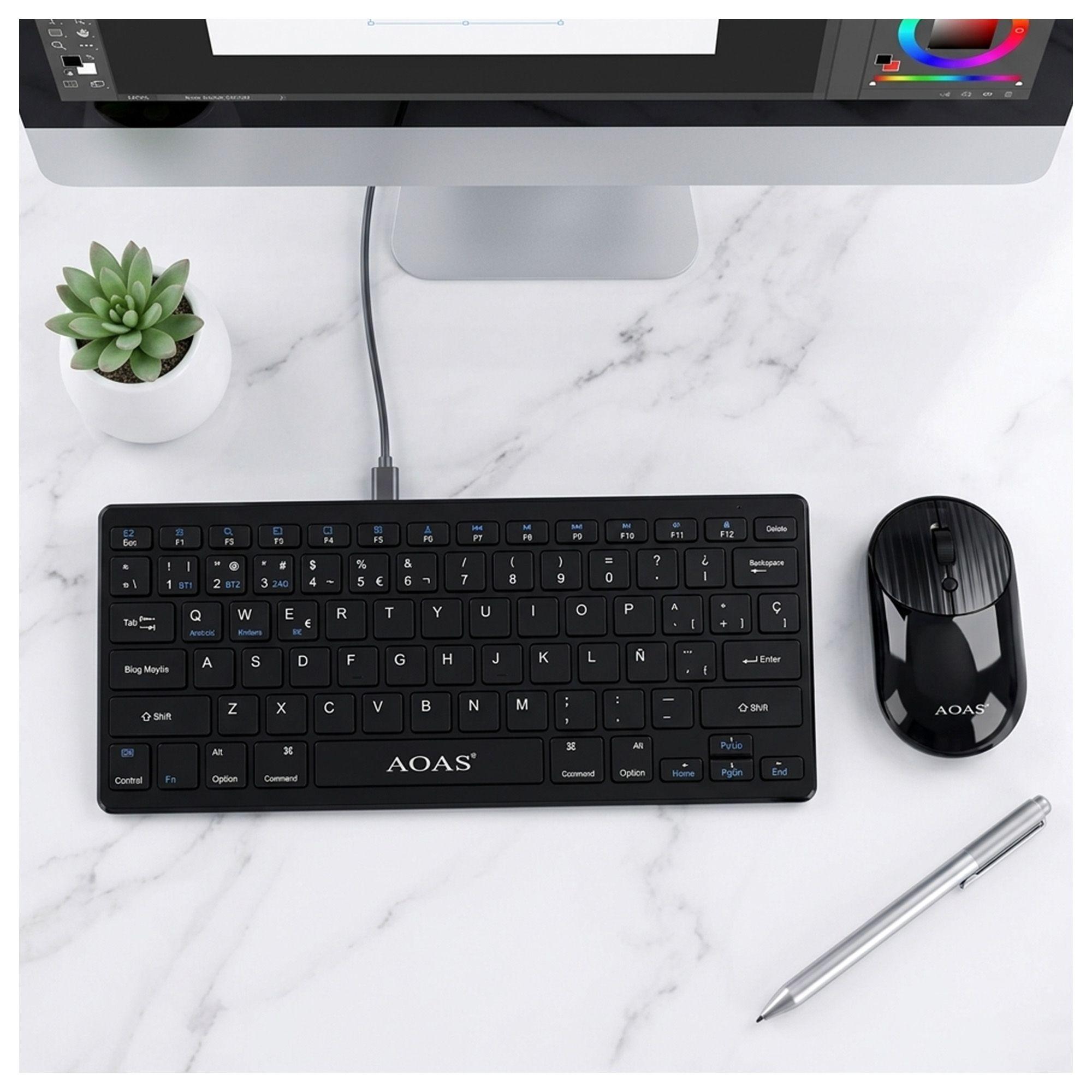 Teclado Mouse Recargable Bluetooth A-1011B-3