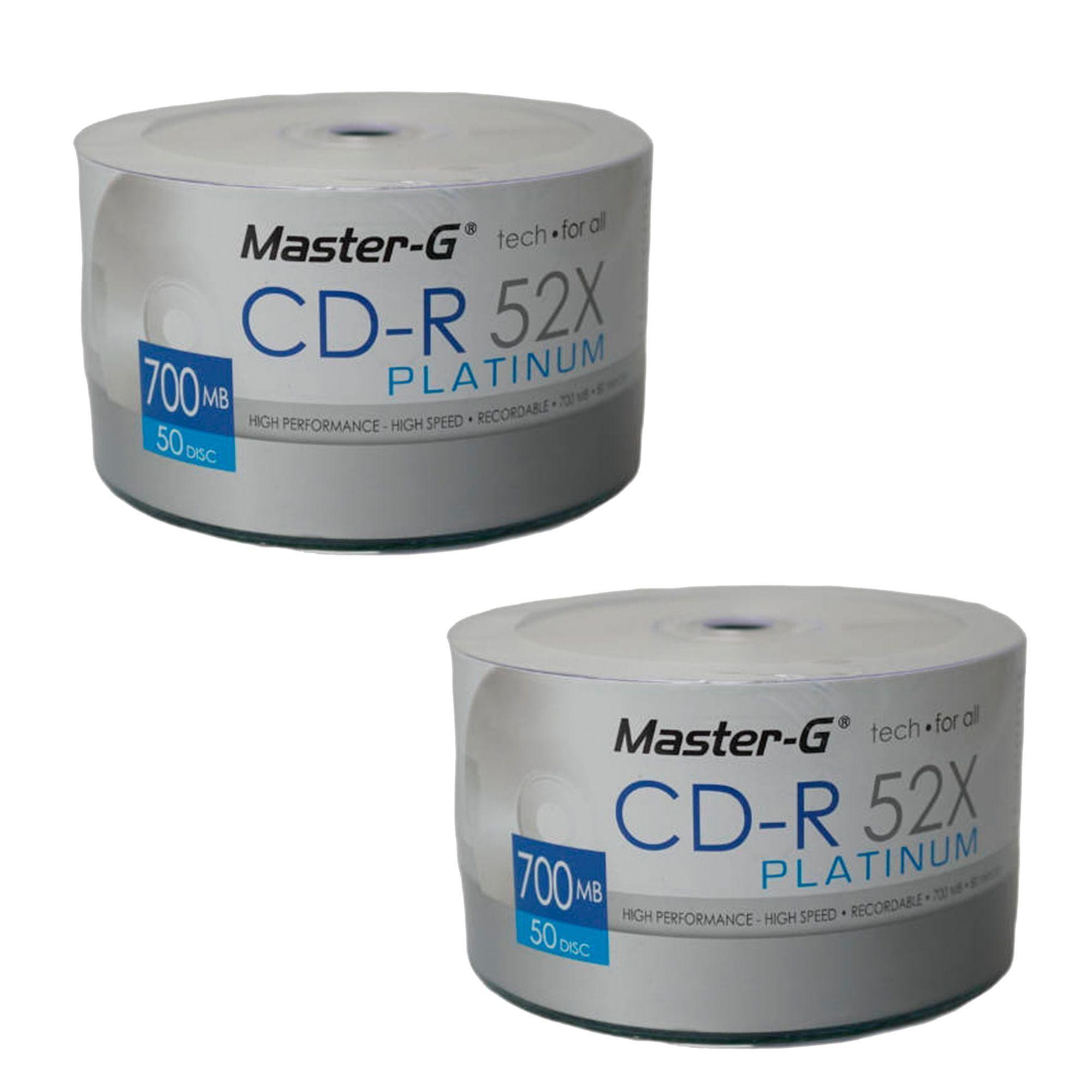 Cd-r Master G De 52x Pack 100 Discos Con Logo 700 Mb Cdr Un-0