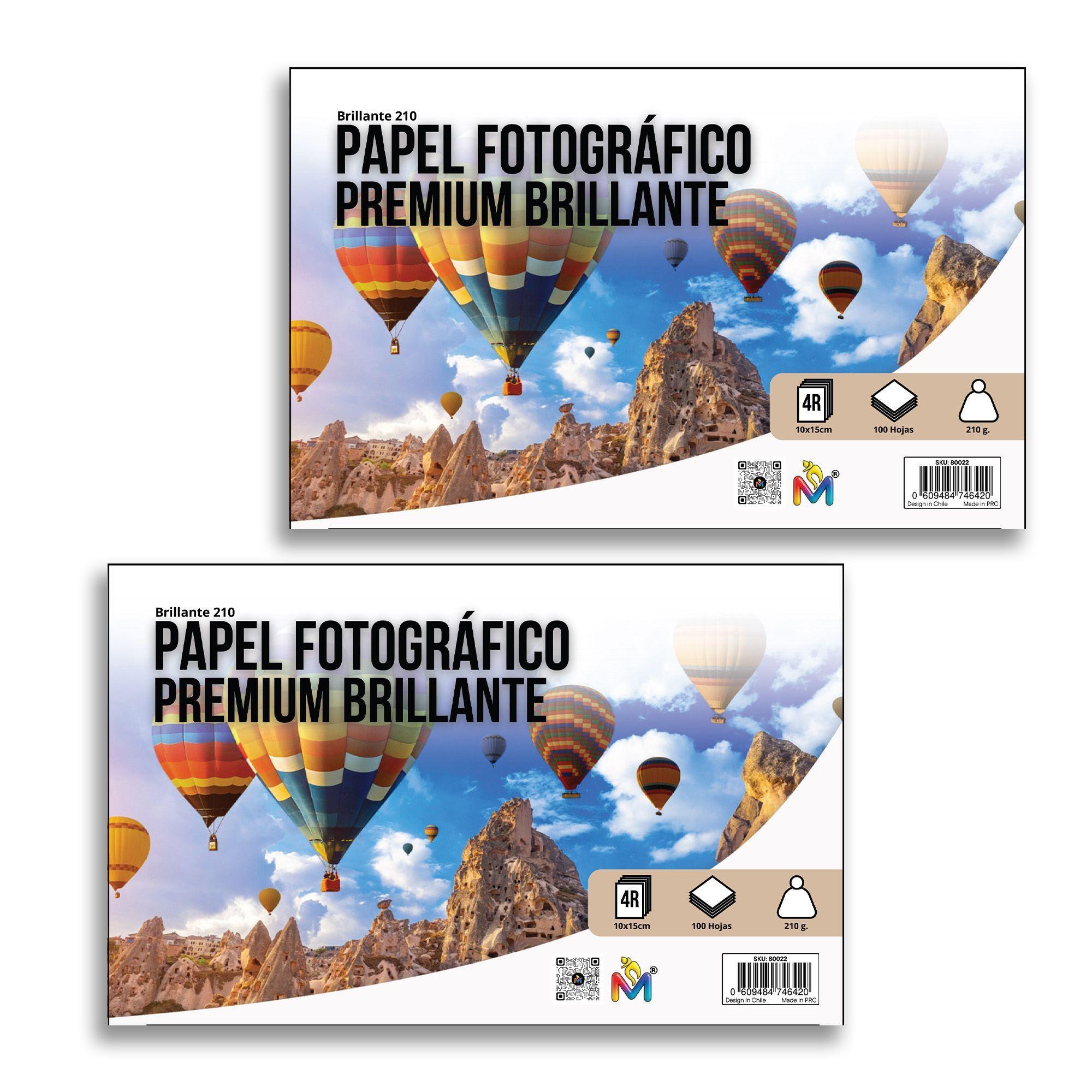 200 Hojas Papel Foto 10x15 210gr - Pack Doble Inkjet Pro-3