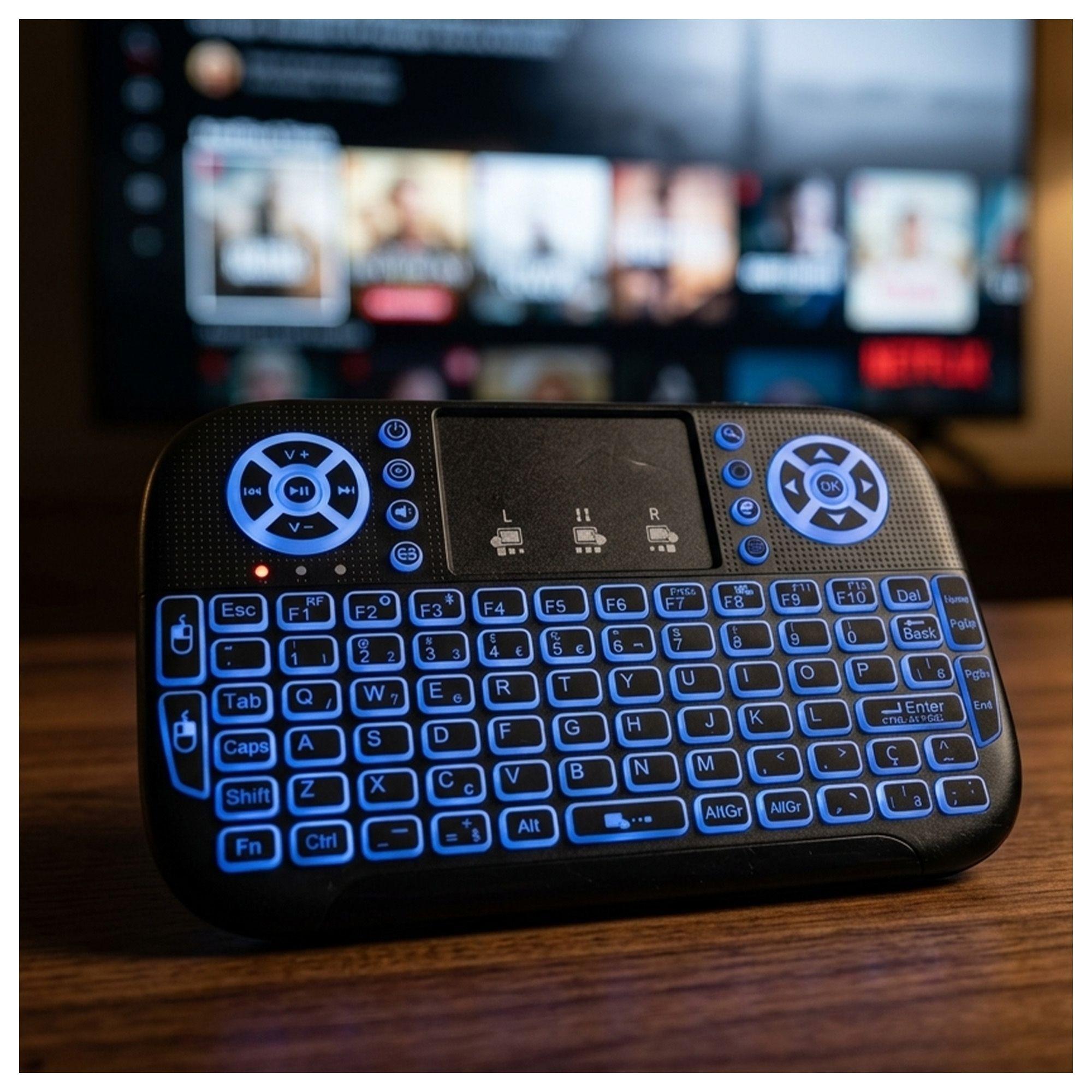 Mini Teclado Inalámbrico Smart TV Bluetooth Iluminado-3