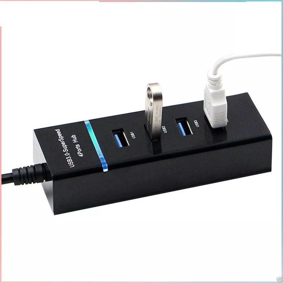 Hub 4 Puertos Multi Usb 3.0 Indicador Luz Led Adaptador-0