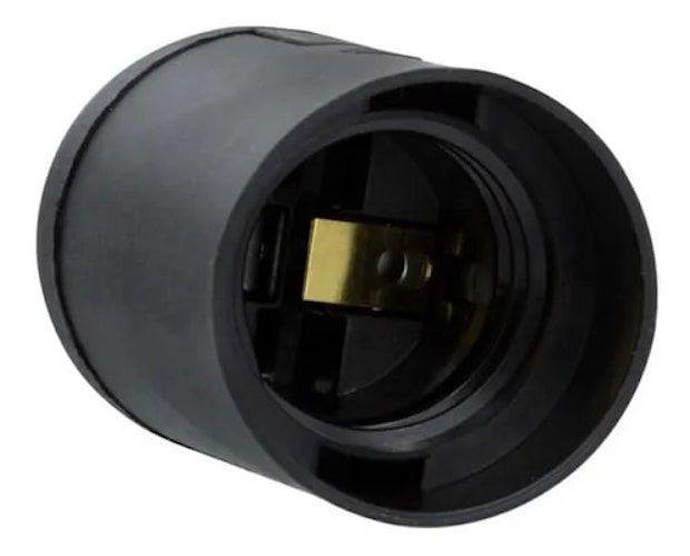 PORTA LAMPARAS E27 SIMPLE 250V 10A NEGRO-0